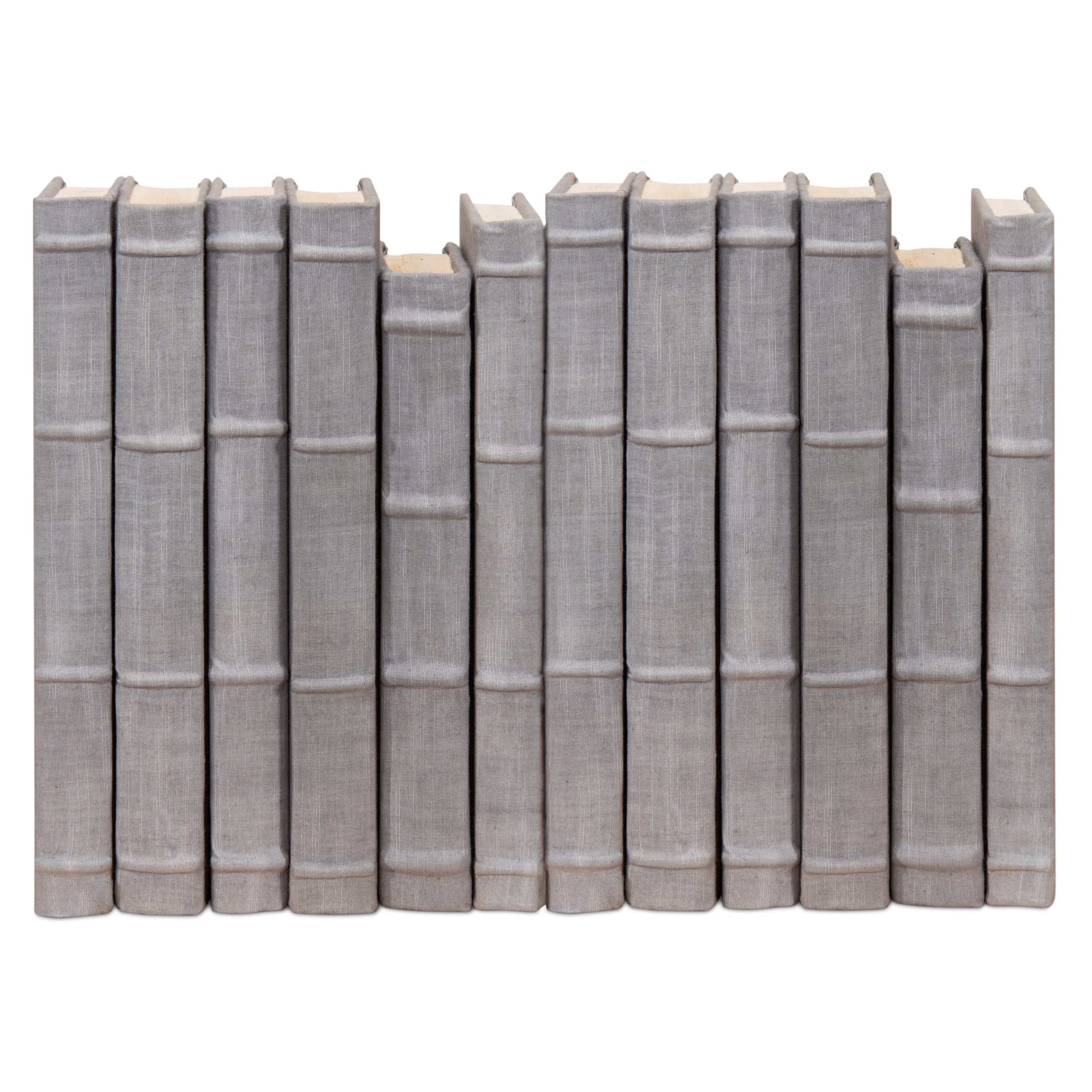 Heather Gray Linen Books - Set of 12