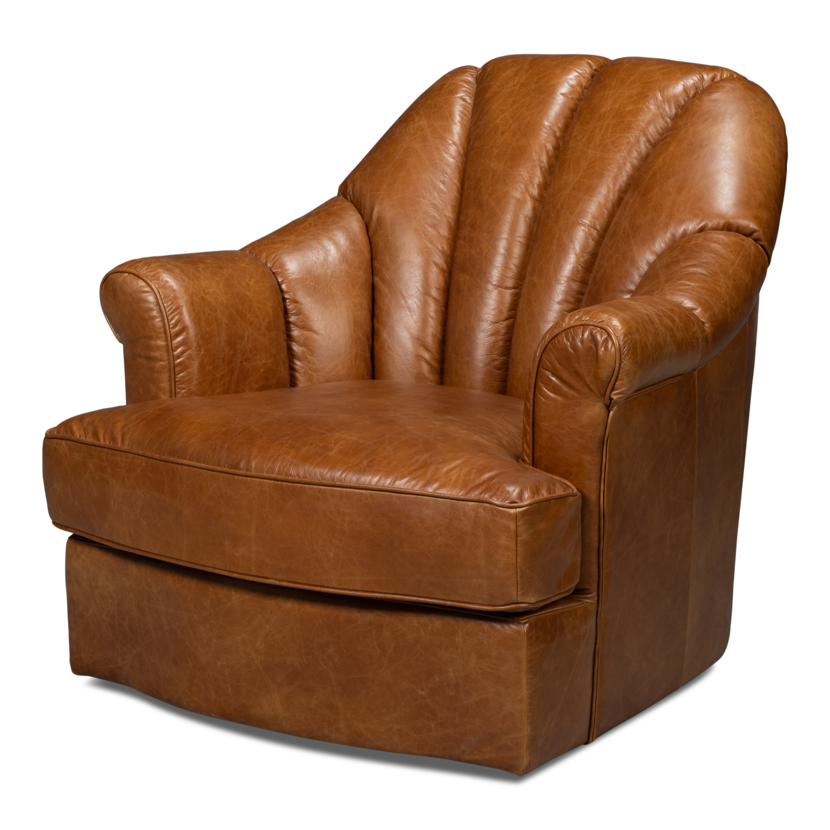 Scoth Swivel Chair in Distilled Leather