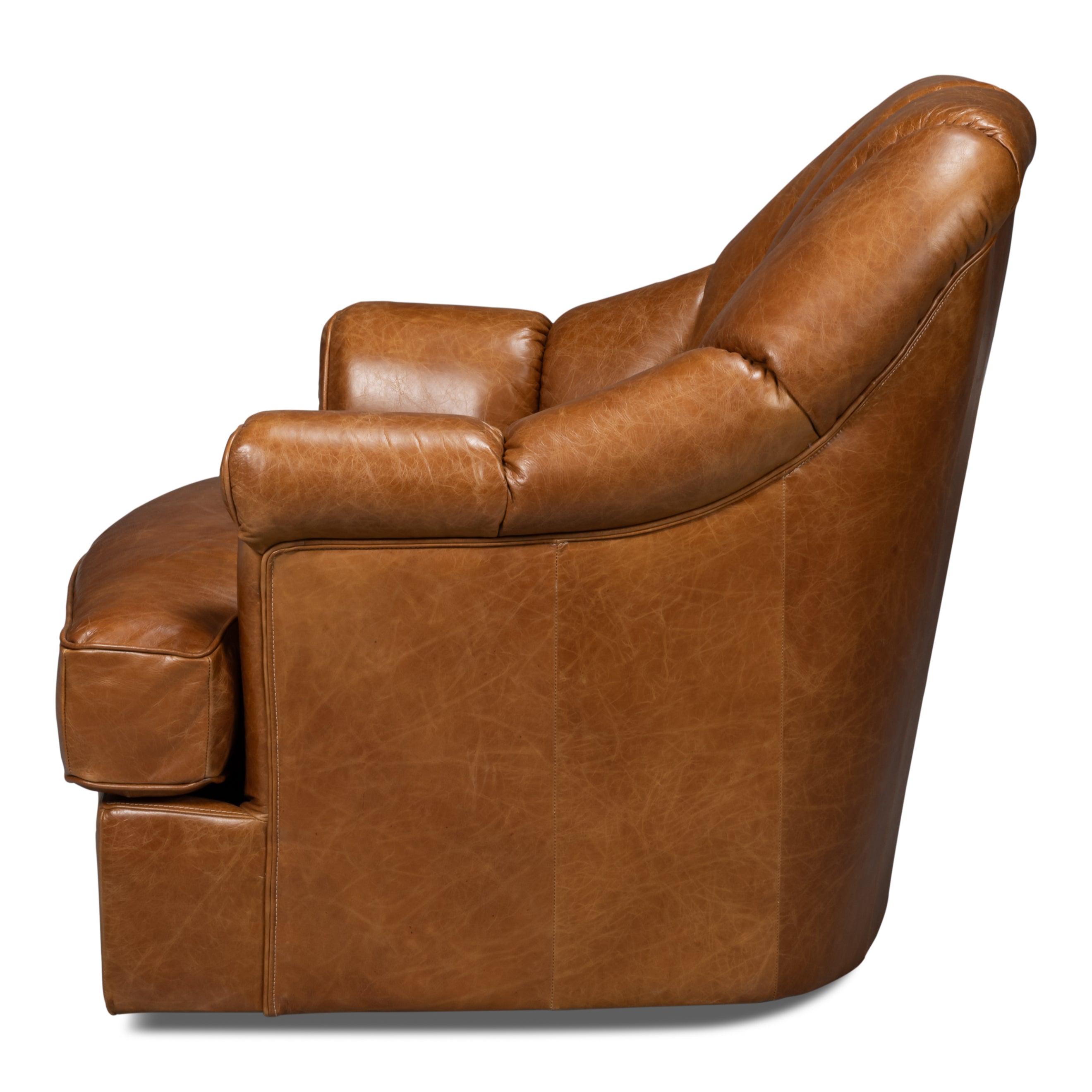 Scoth Swivel Chair in Distilled Leather
