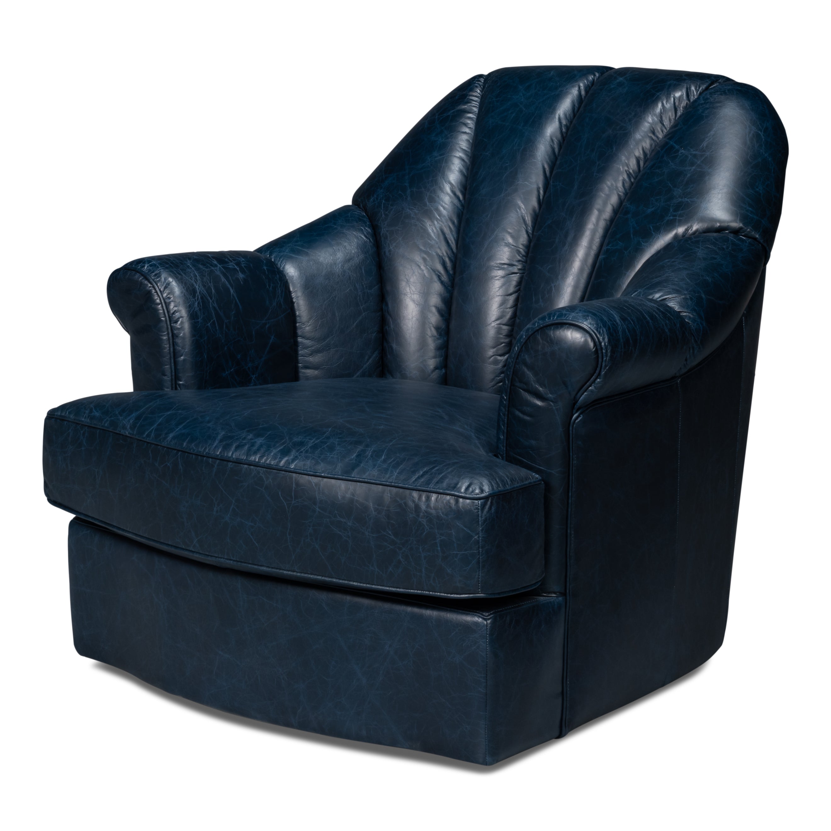 Scoth Swivel Chair in Distilled Leather