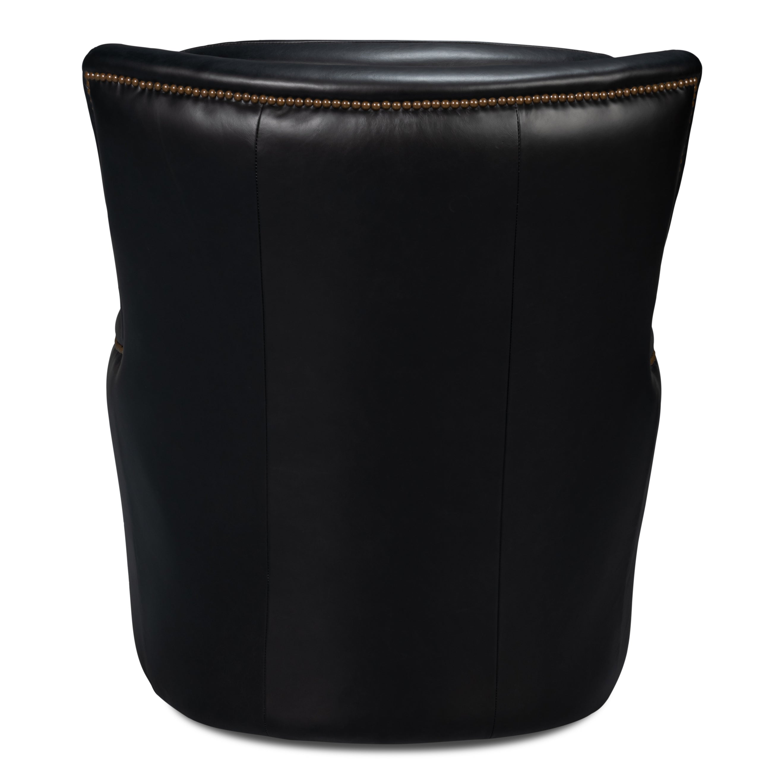 Baker Leather Swivel Chair