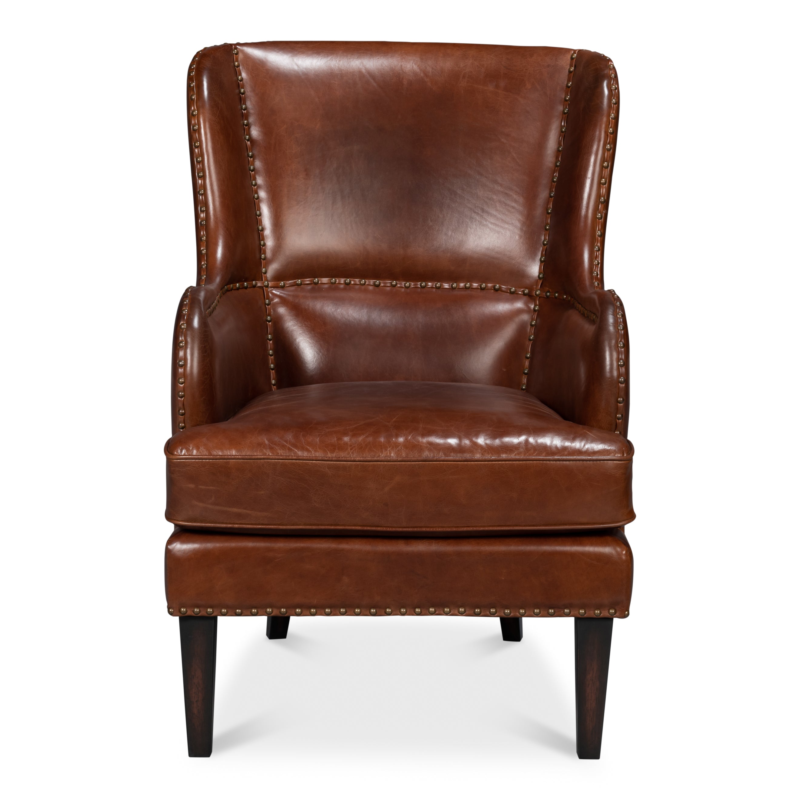 Whitney Distilled Leather Chair - Brown