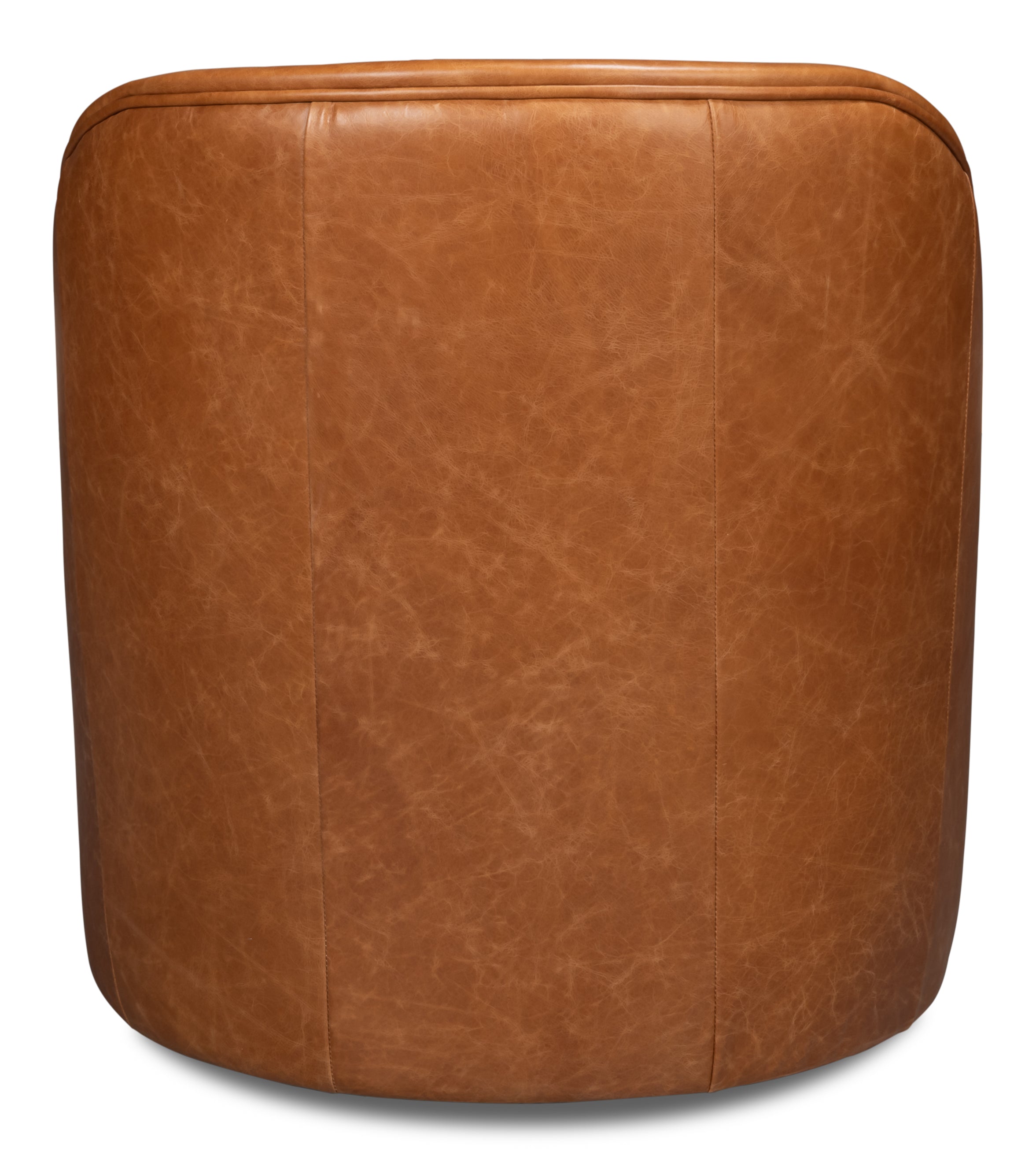 Braxton Leather Swivel Chair - Brown