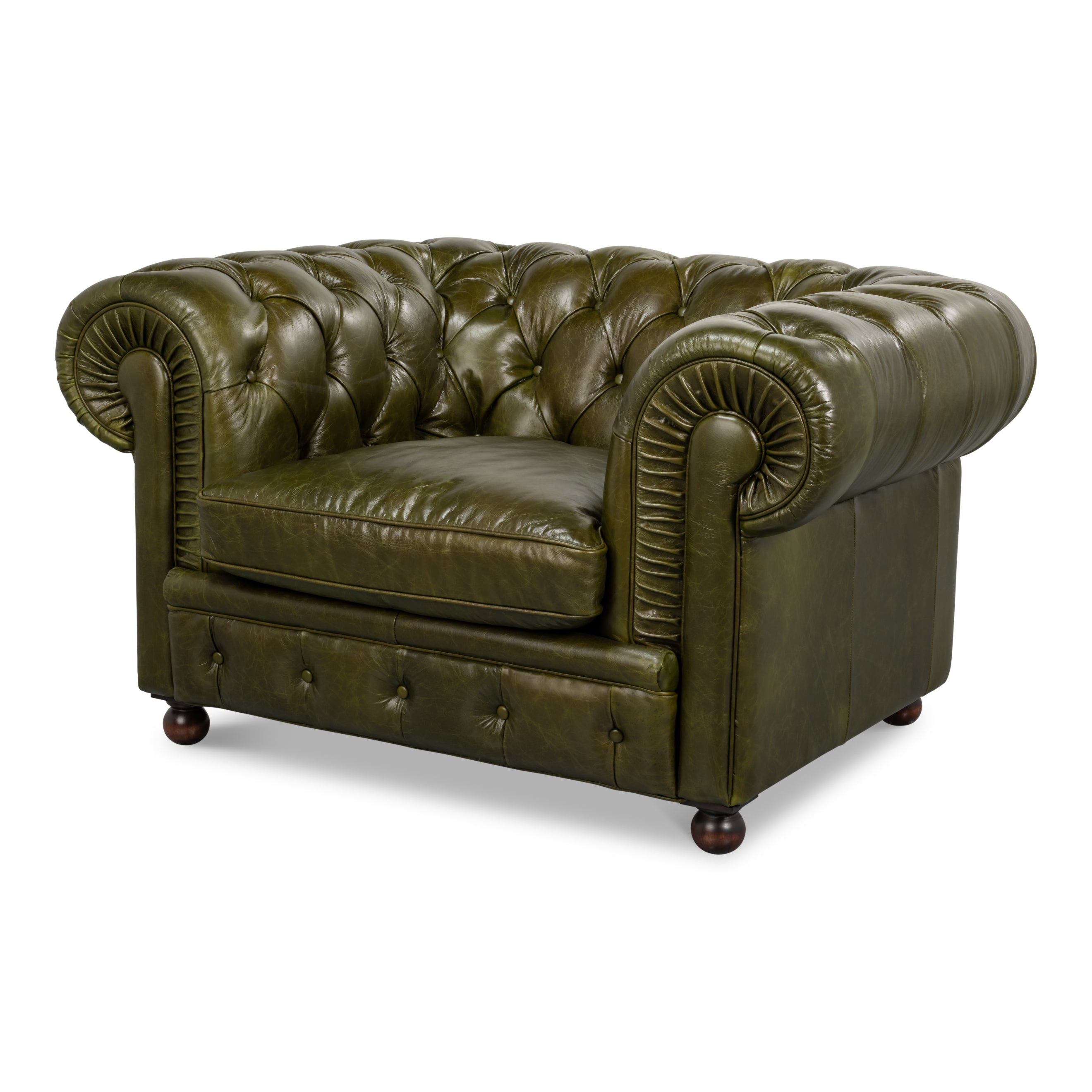 Savile Leather Chair - Green