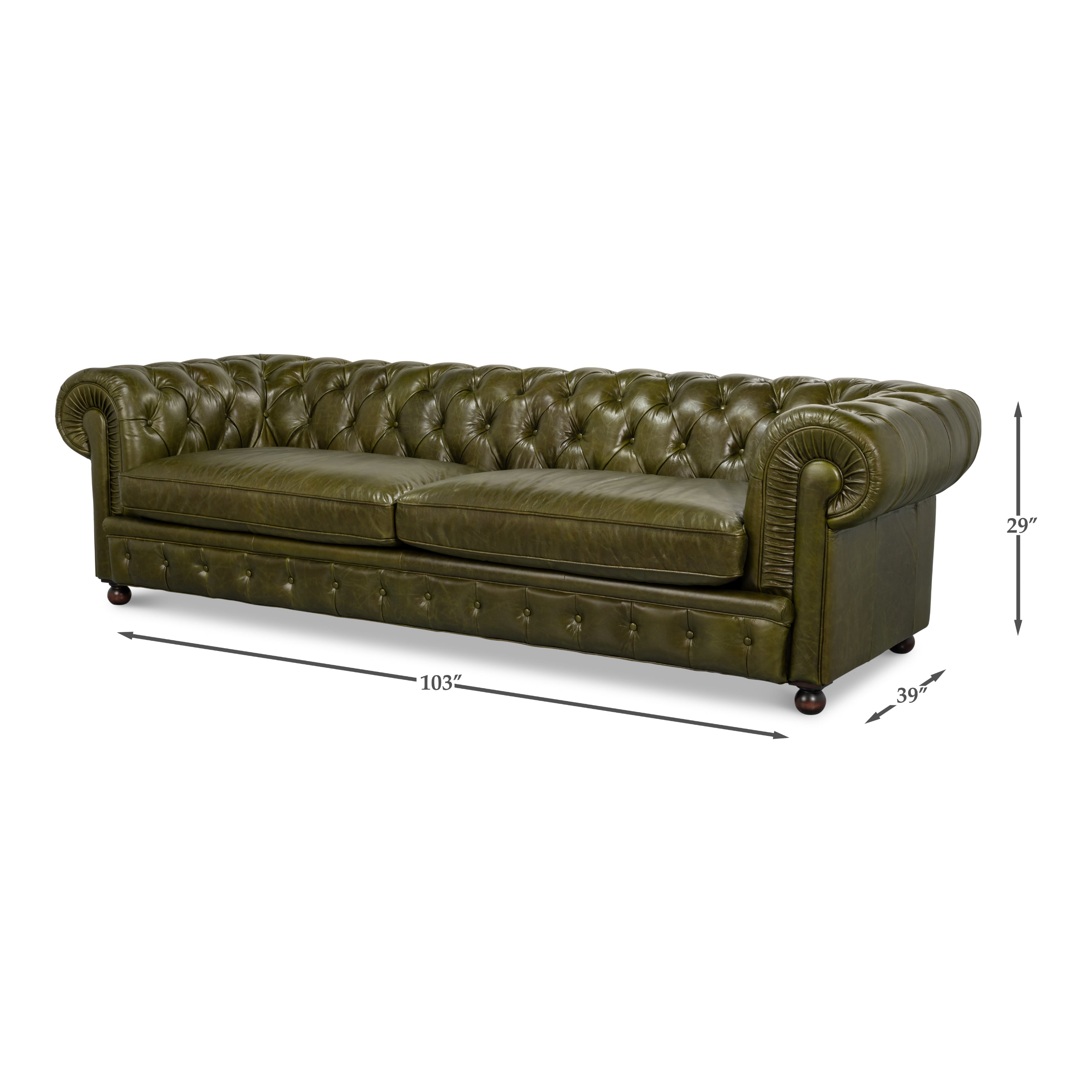 Savile Leather Sofa - Green