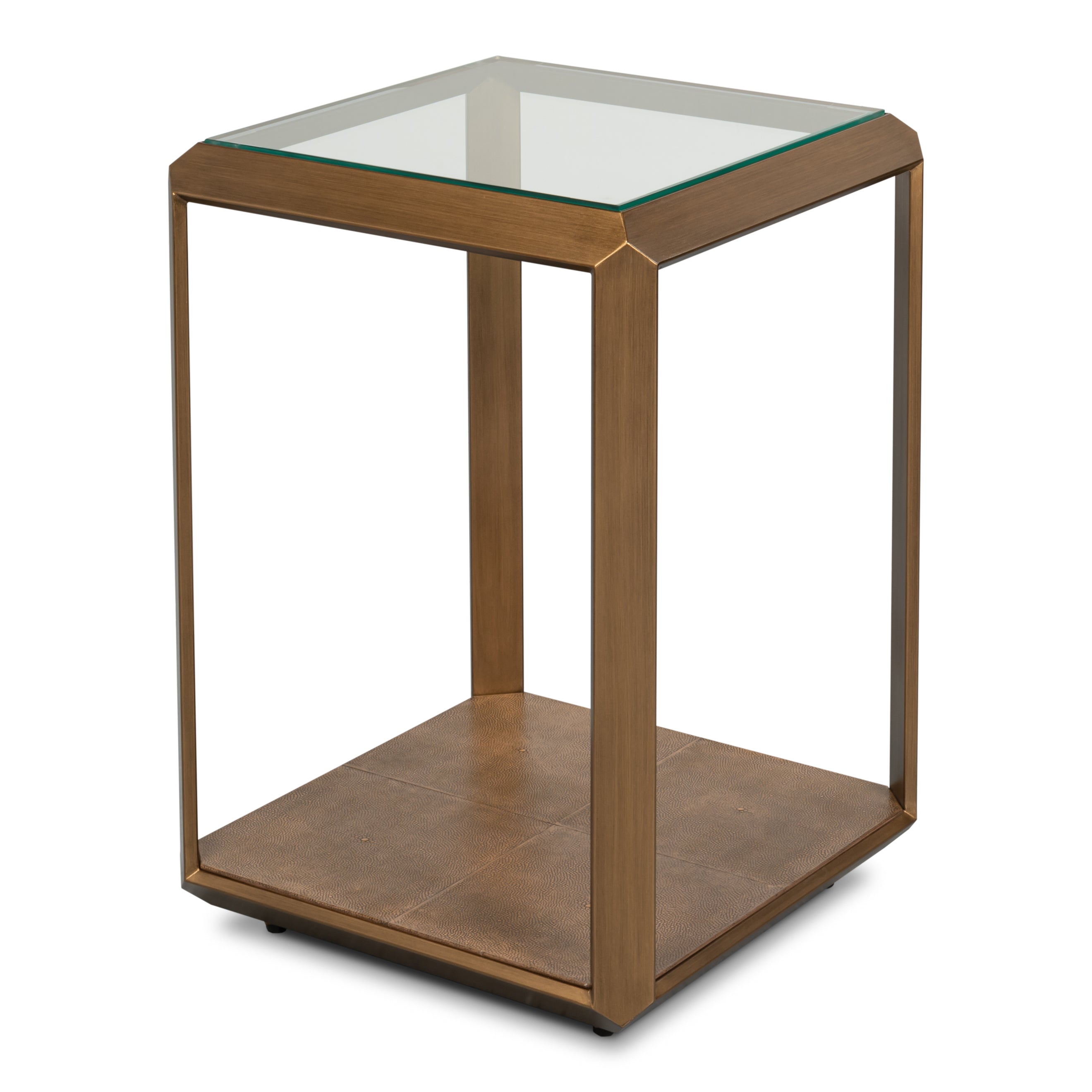 Gilbert Shagreen Side Table - Tawny Brown