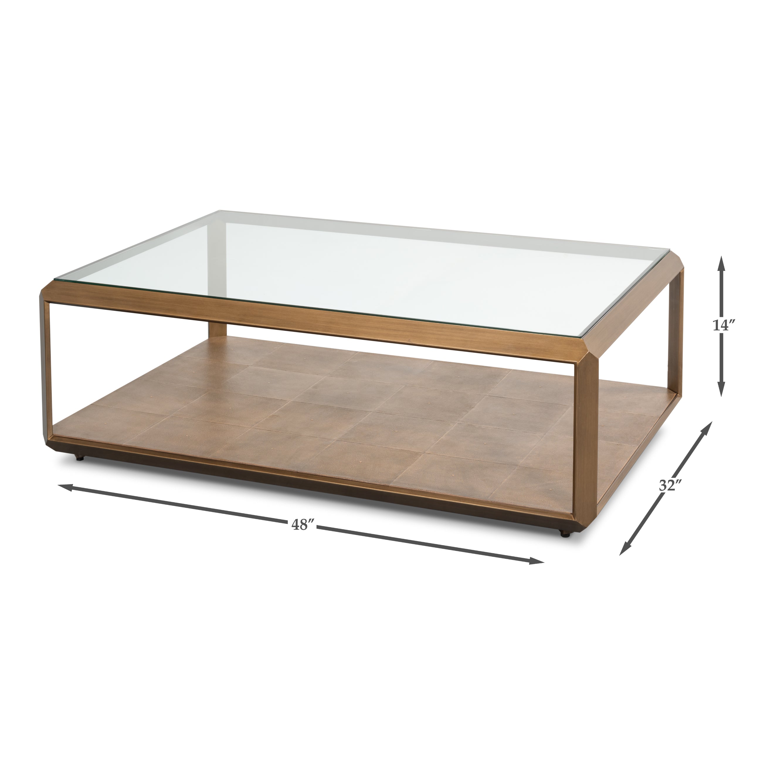 Gilbert Shagreen Cocktail Table - Tawny Brown