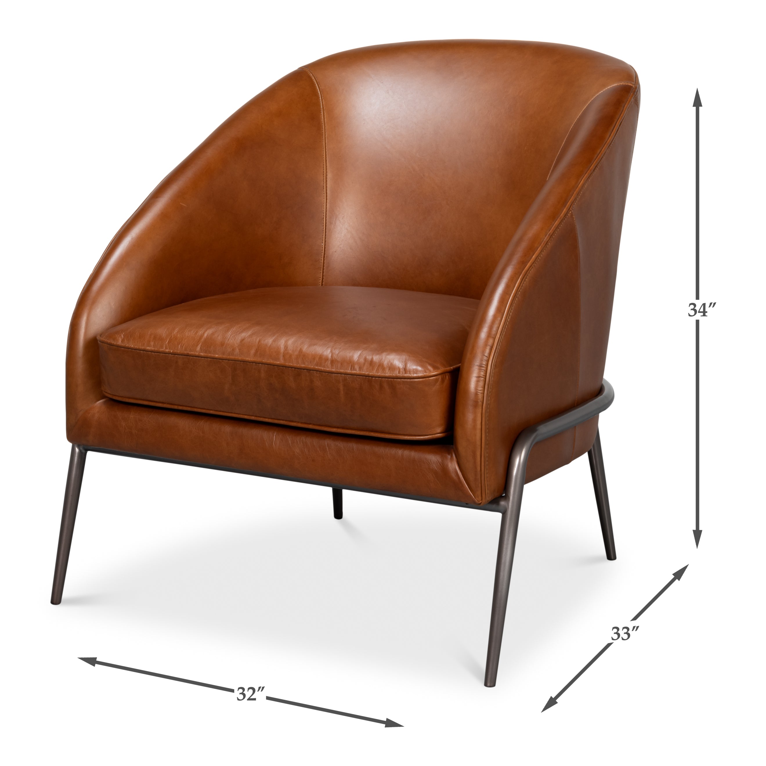 Simmons Leather Chair - Havana Brown
