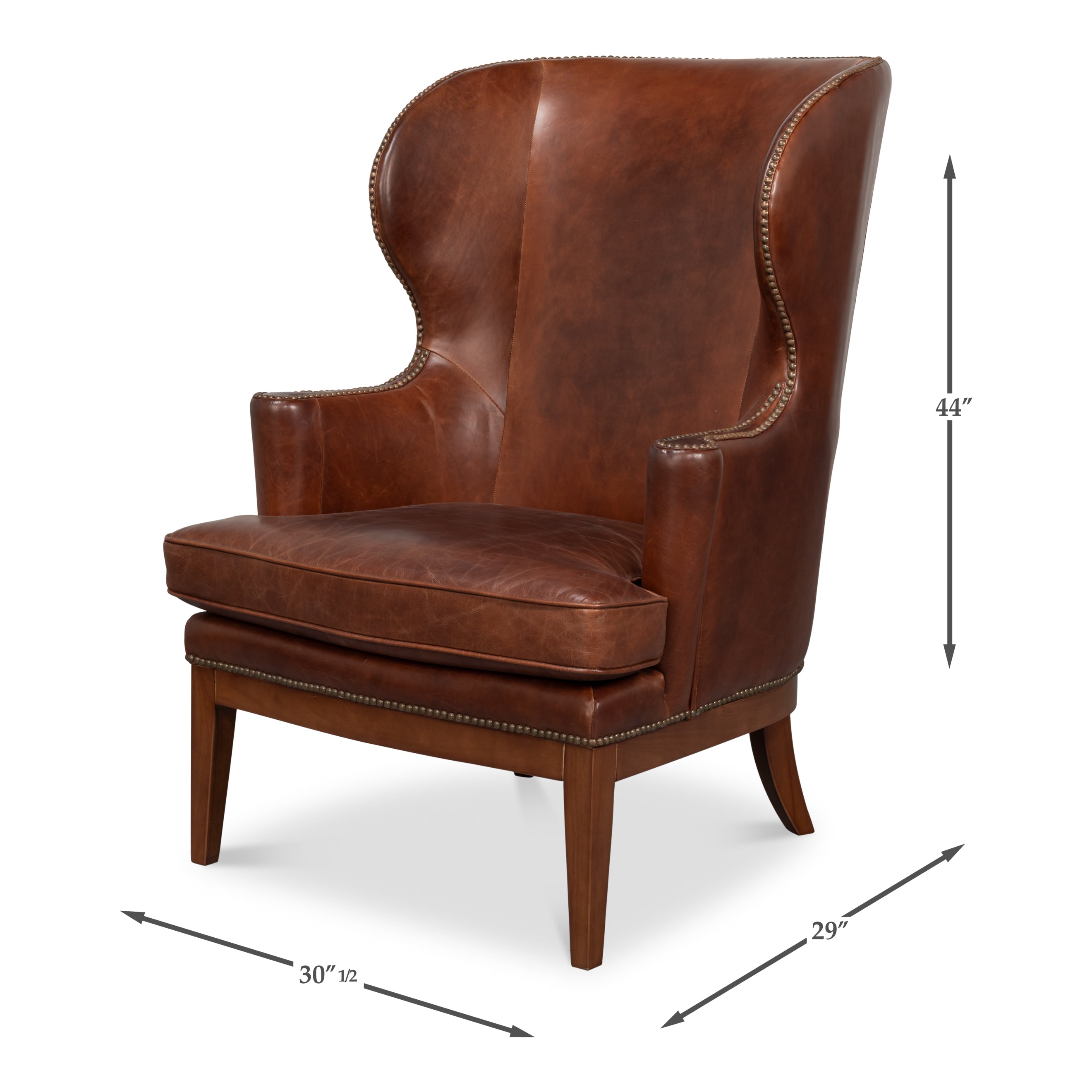 Smithfield Wing Chair - Newark Brown