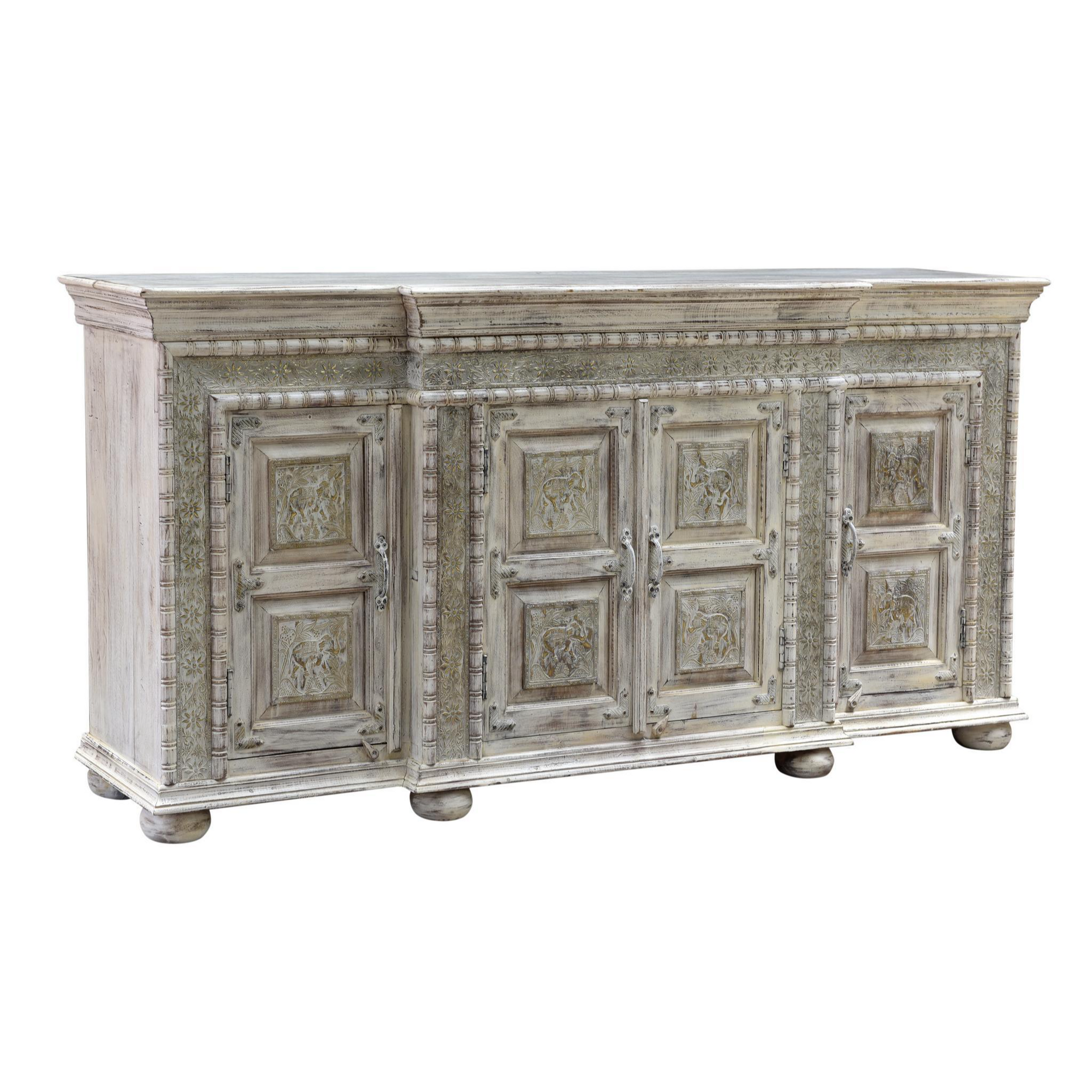 Arish 4 Door Breakfront Cabinet - Heritage Cream
