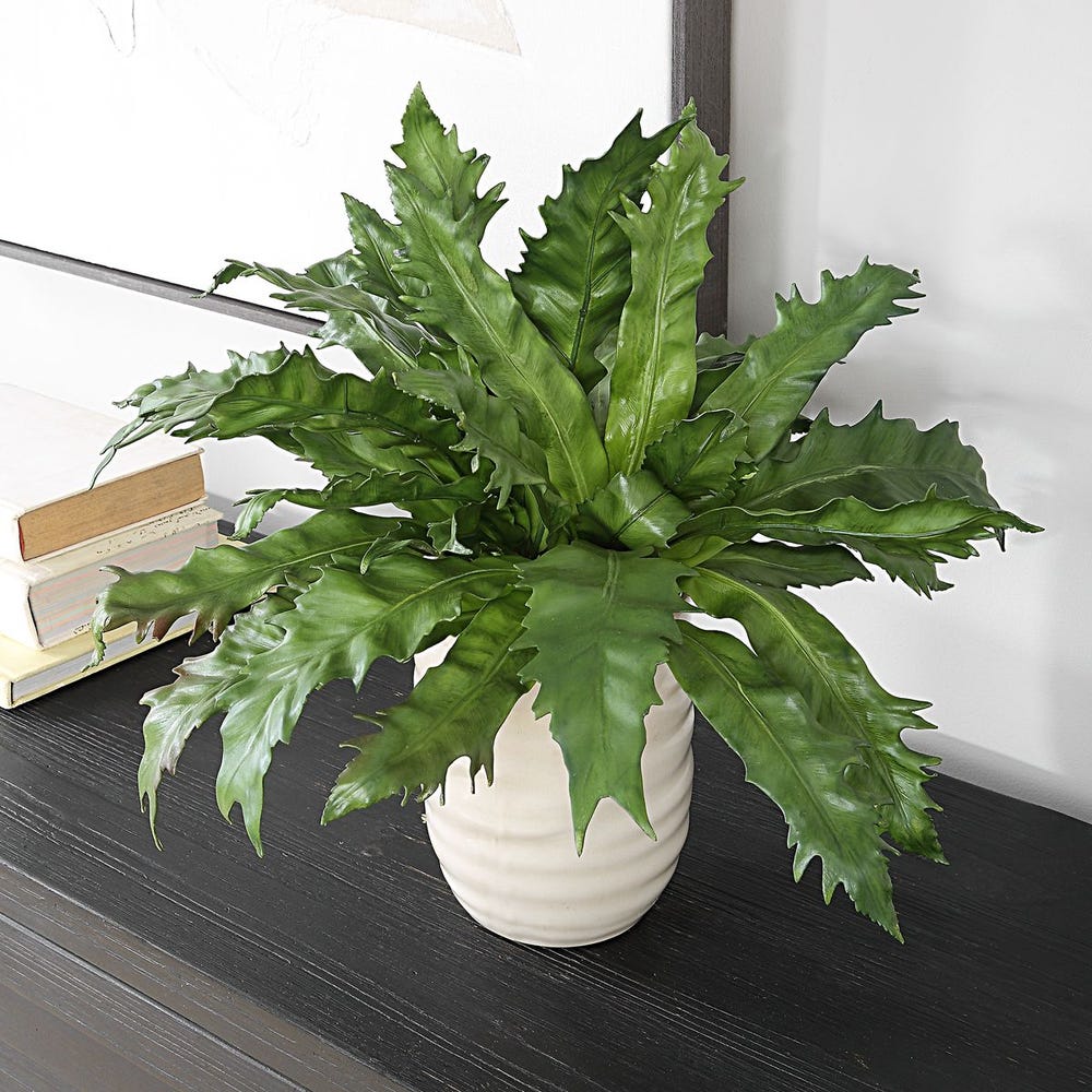 Uttermost Verdure Fern in Glazed Pot