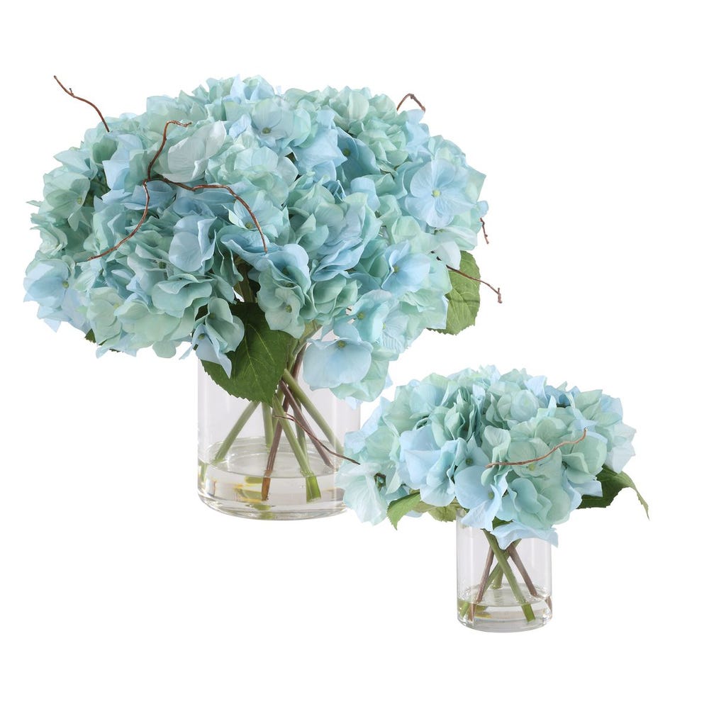 Uttermost Tranquil Blooms in Glass Vases - Set of 2