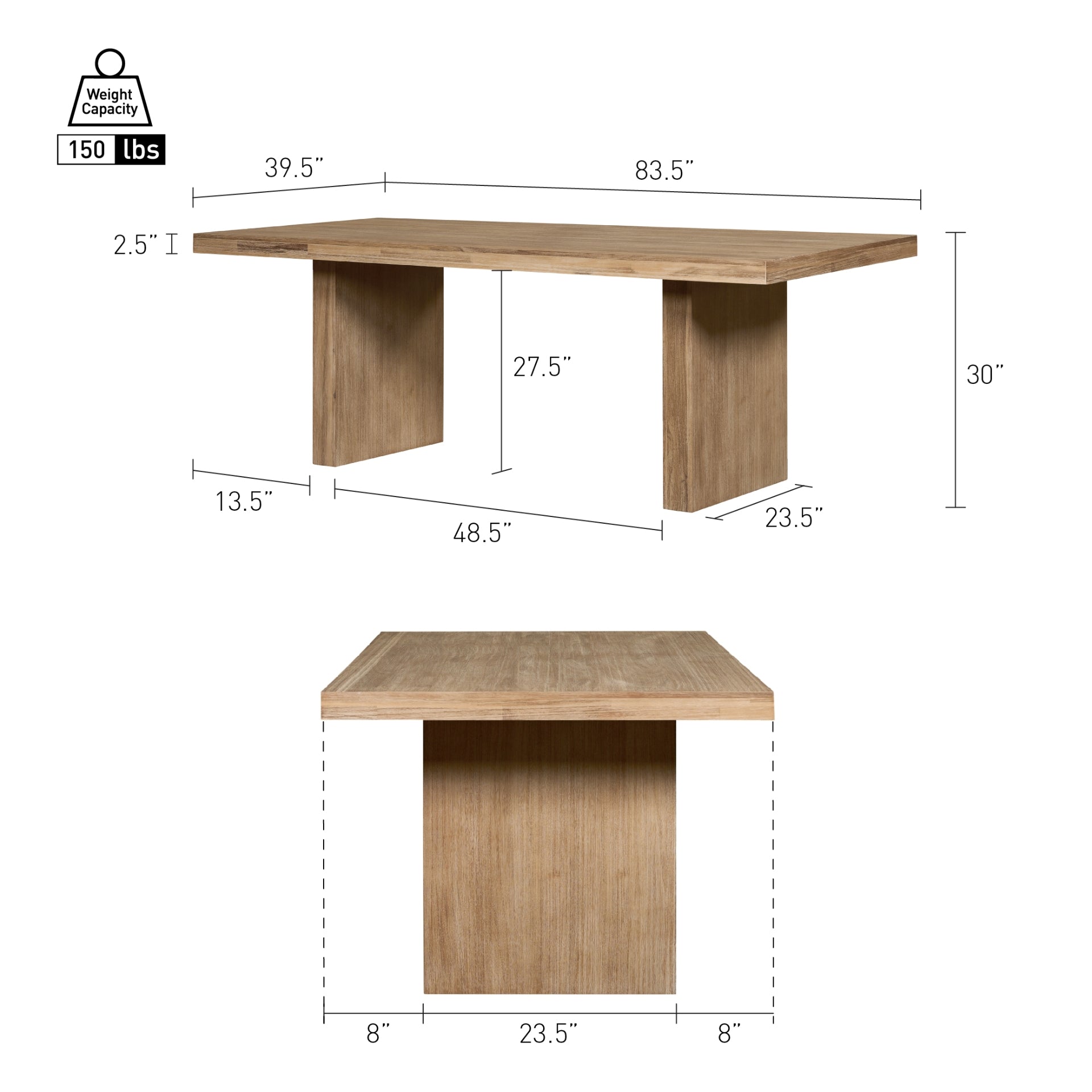 Zerano 84" Dining Table - Brushed Smoke