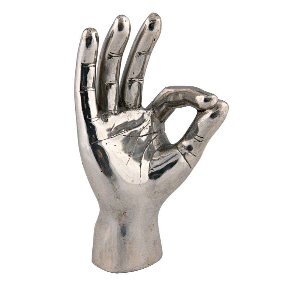 OK Sign Sculpture Sculptures Noir Silver , Black Friday Sale Noir Furniture Sale, Old Bones Co, Mid Century Furniture Sale, Four Hands Furniture, Black Friday Sale OK Sign Sculpture,Gus Sale, Perigold OK Sign Sculpture Sculptures Black Friday Sale , Perigold Sale OK Sign Sculpture,OK Sign Sculpture Lulu and Georgia, Burke Decor Sale OK Sign Sculpture, www.oldbonesco.com