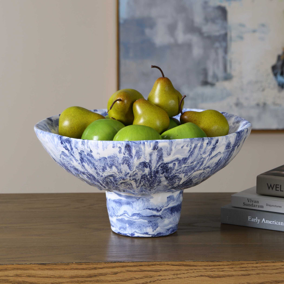 Uttermost Indigo Marble Pedestal Bowl by Uttermost