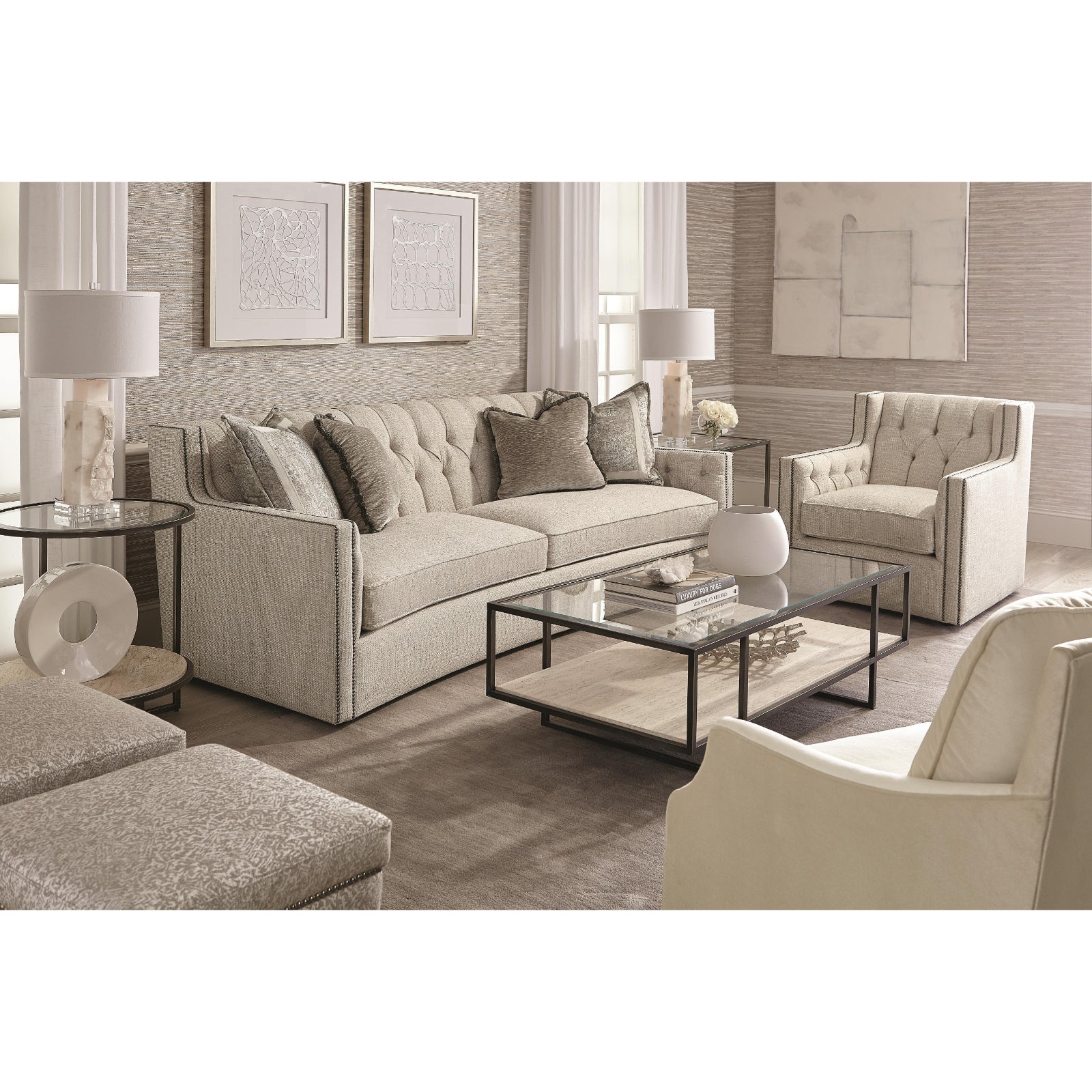 Candace Cream 96" Sofa by Bernhardt