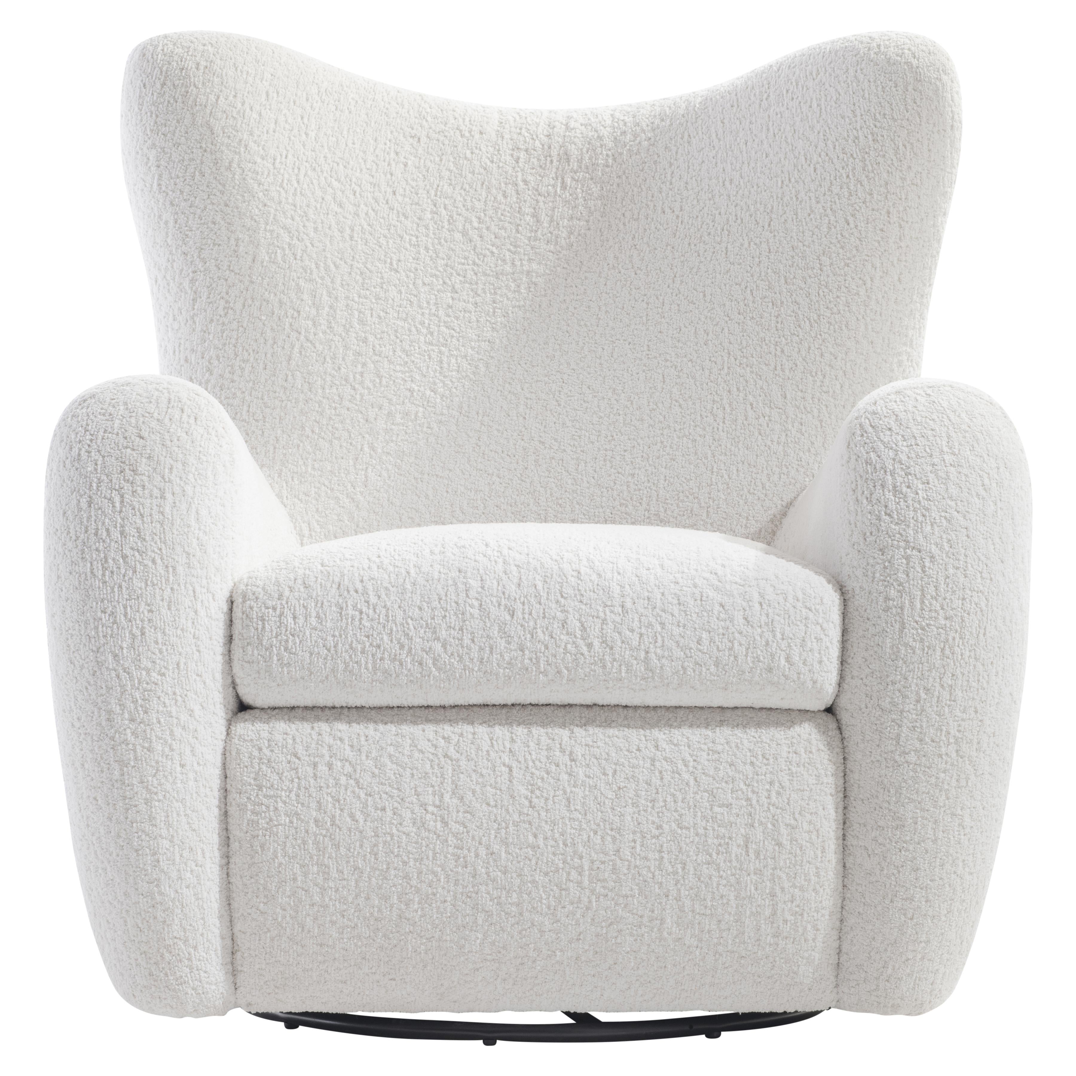 Silvi Fabric Swivel Chair by Bernhardt - Cloud White