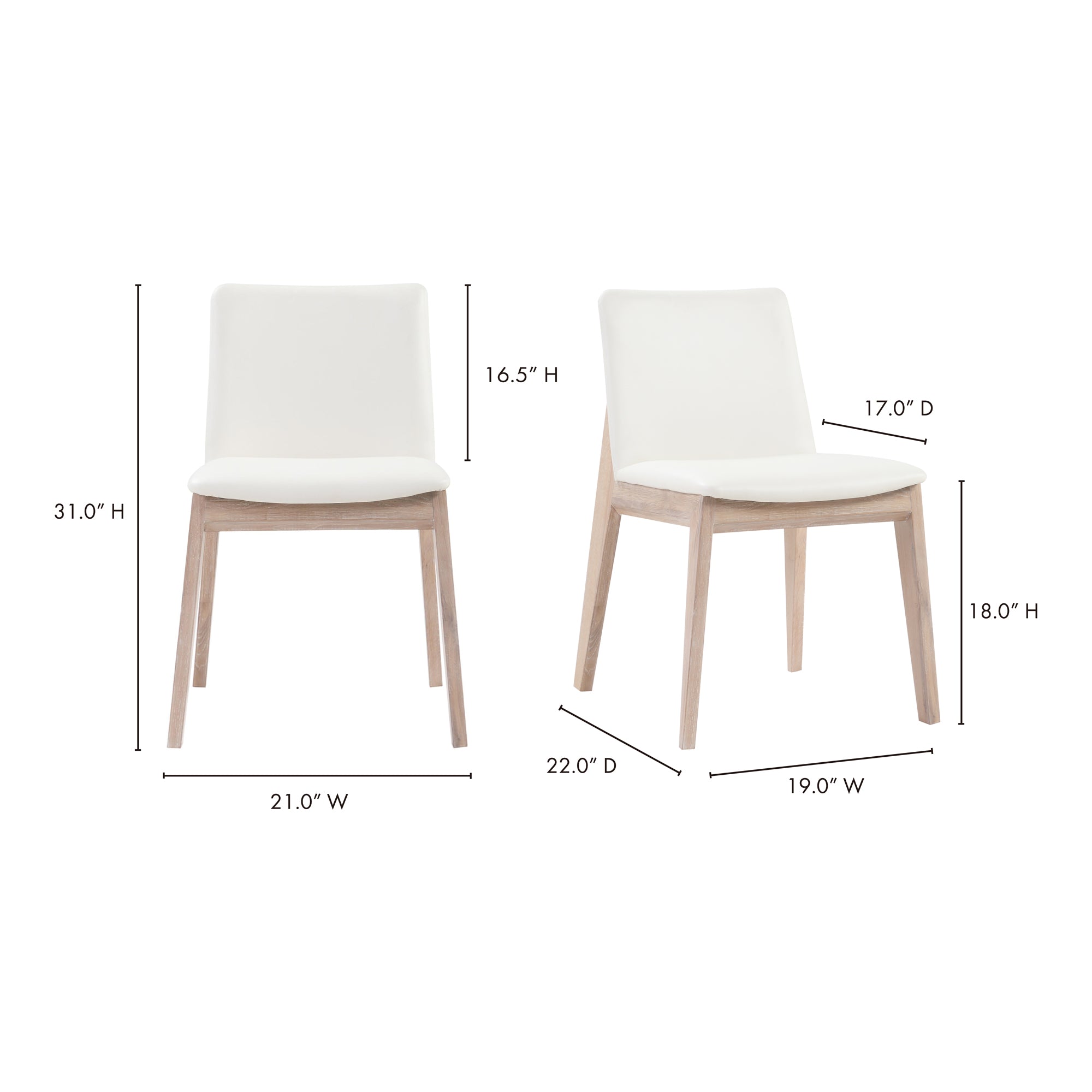 Deco Oak Dining Chair PVC-Set of Two Dining Chair Moe's Four Hands, Mid Century Modern Furniture, Old Bones Furniture Company, Old Bones Co, Modern Mid Century, Designer Furniture, Furniture Sale, Warehouse Furniture Sale, Deco Oak Dining Chair PVC-Set of Two Sale, https://www.oldbonesco.com/