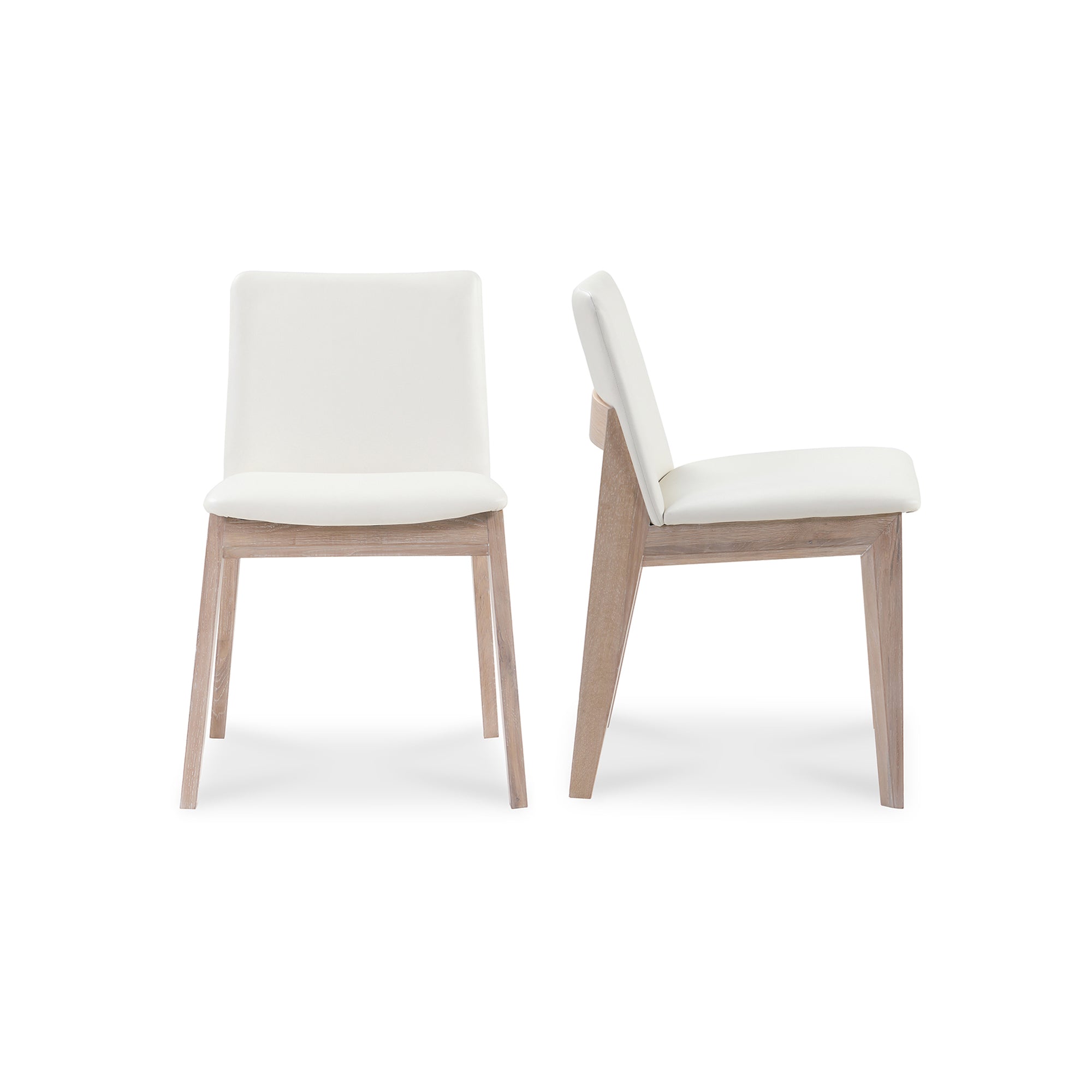 Deco Oak Dining Chair PVC-Set of Two Cream WhiteDining Chair Moe's Cream White Four Hands, Mid Century Modern Furniture, Old Bones Furniture Company, Old Bones Co, Modern Mid Century, Designer Furniture, Furniture Sale, Warehouse Furniture Sale, Deco Oak Dining Chair PVC-Set of Two Sale, https://www.oldbonesco.com/