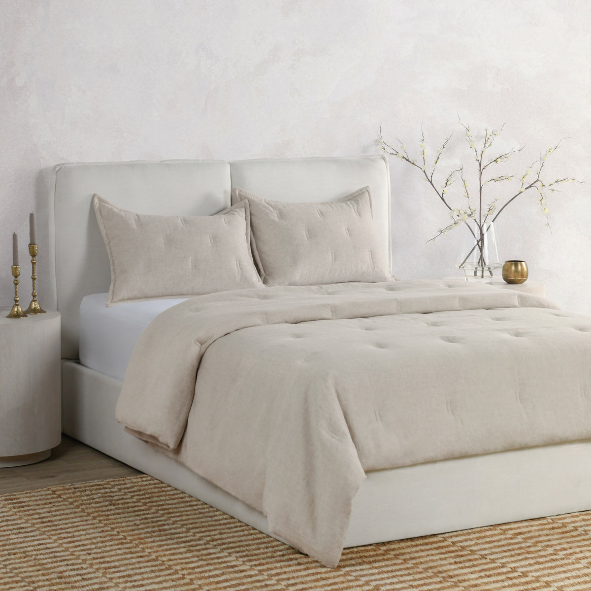 Talia Natural 3pc Comforter Set by Classic Home