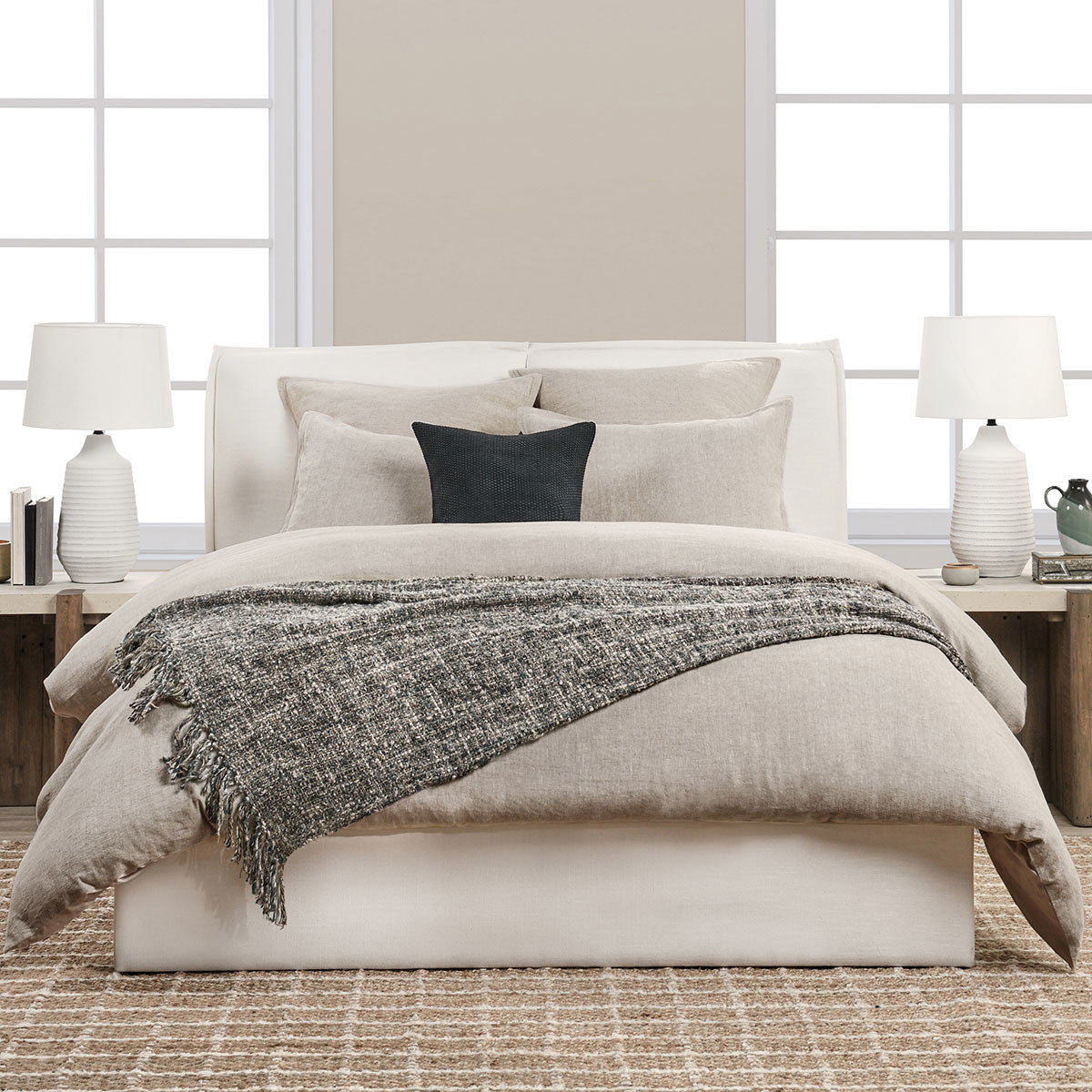 Talia Natural 3pc Duvet Set by Classic Home