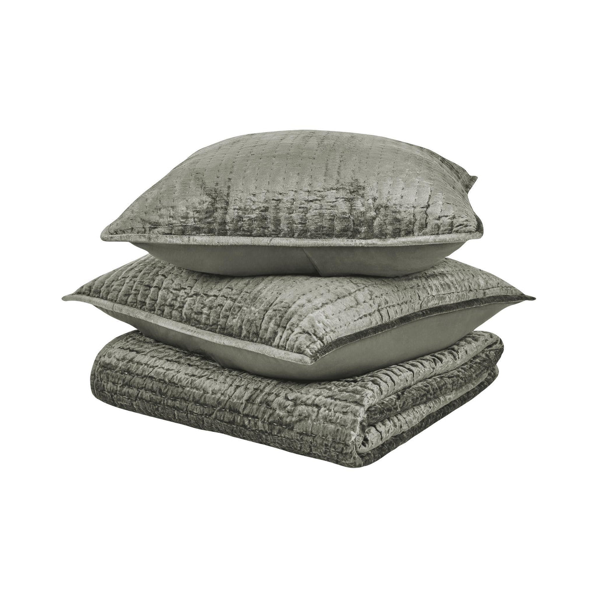 Bari Velvet 3pc Queen Quilt Set