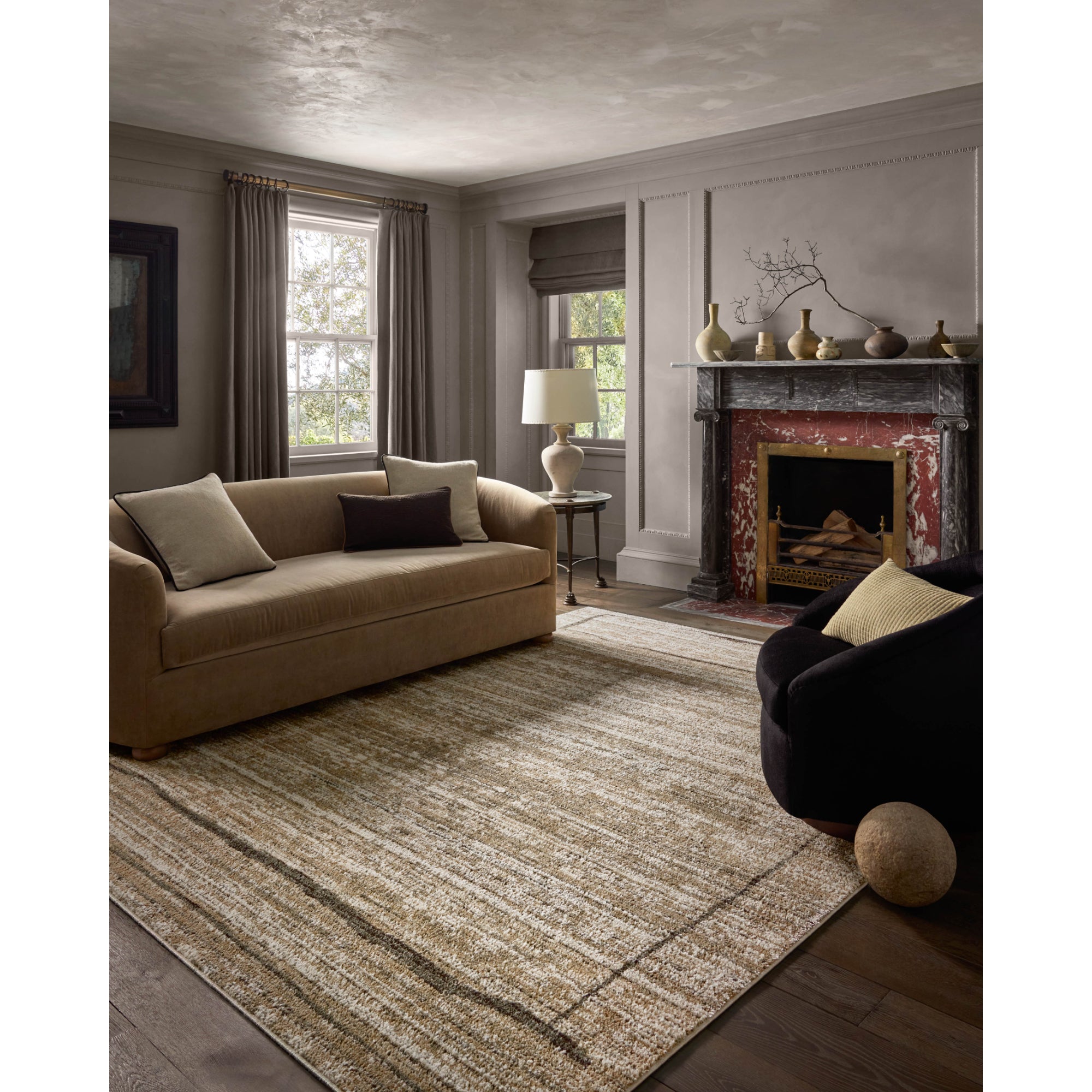 Jeremiah Brent x Loloi Bleecker Natural/Charcoal Rug