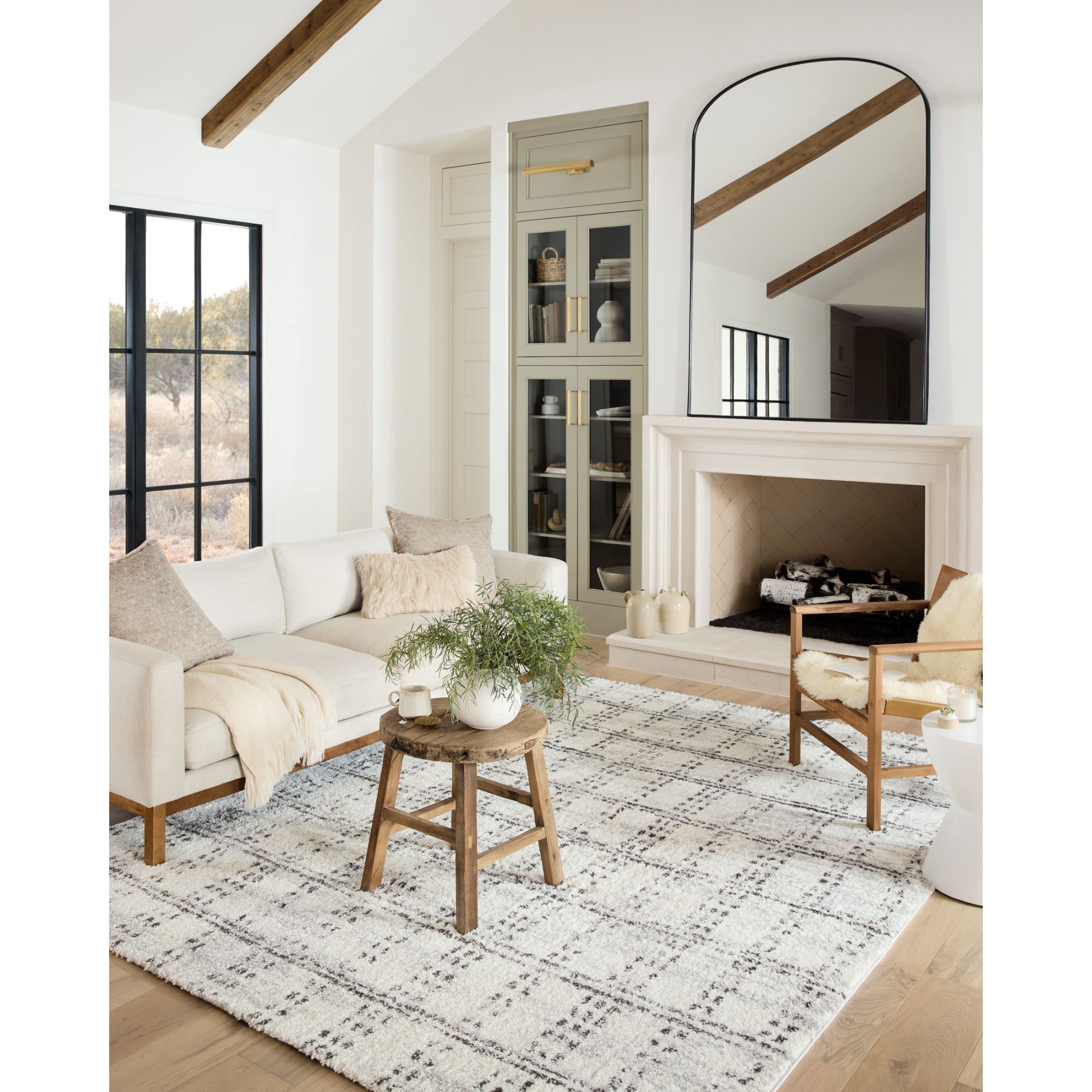 Loloi Bliss Shag Cream/Grey Rug