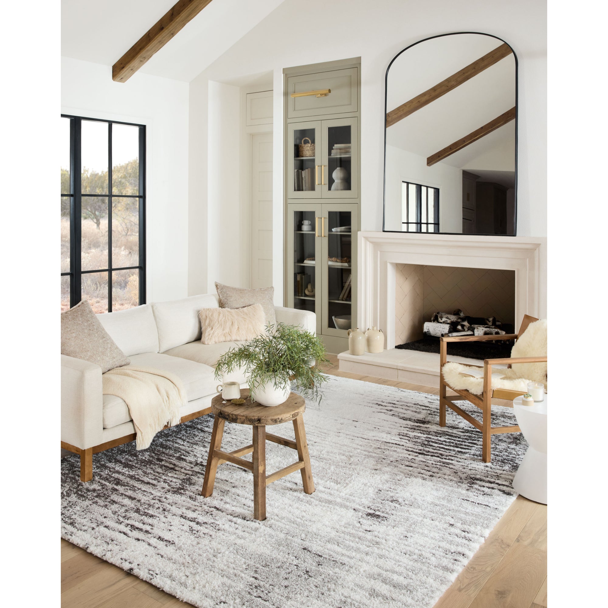 Loloi Bliss Shag Grey/Cream Rug