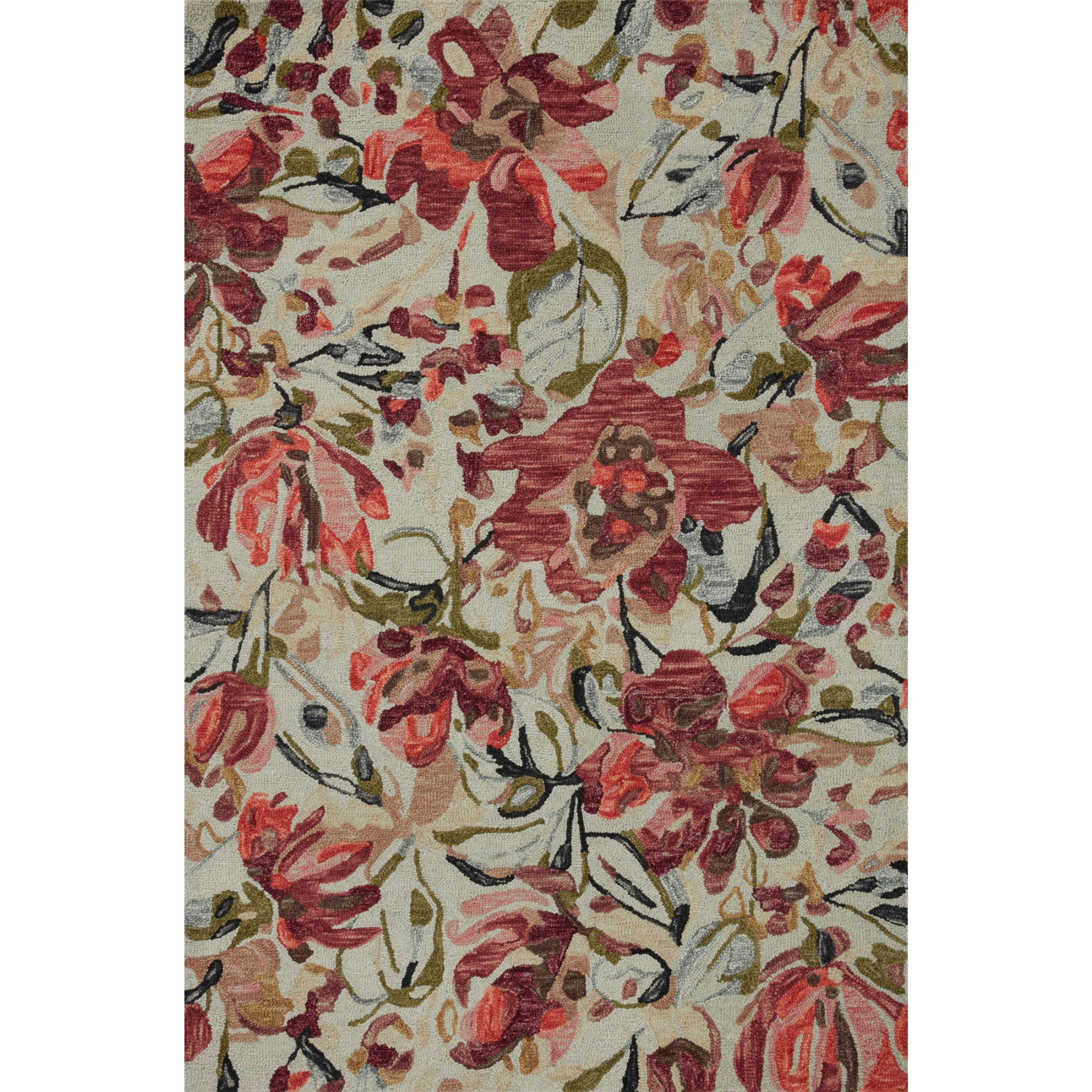 Loloi Belladonna Ivory/Raspberry Rug