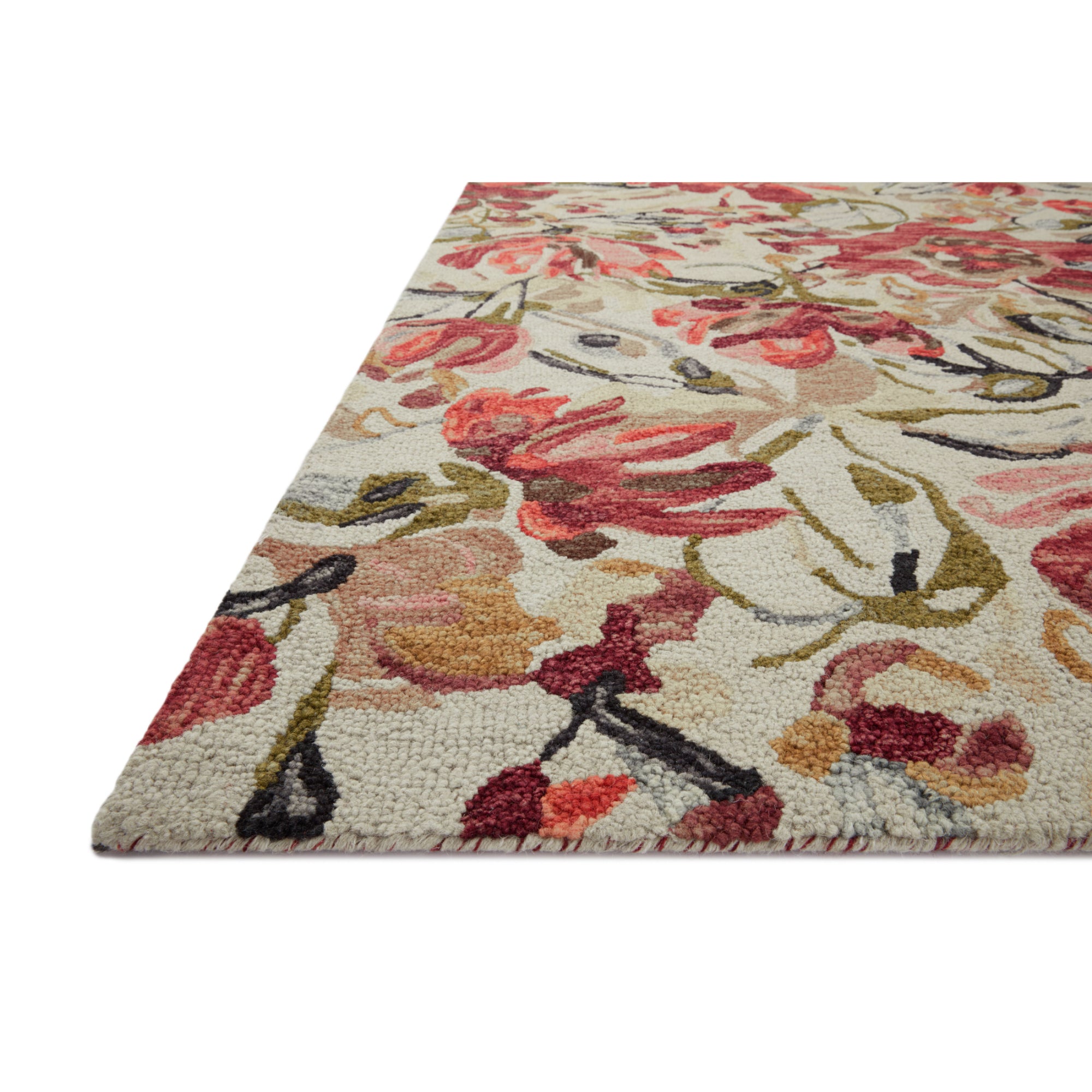 Loloi Belladonna Ivory/Raspberry Rug