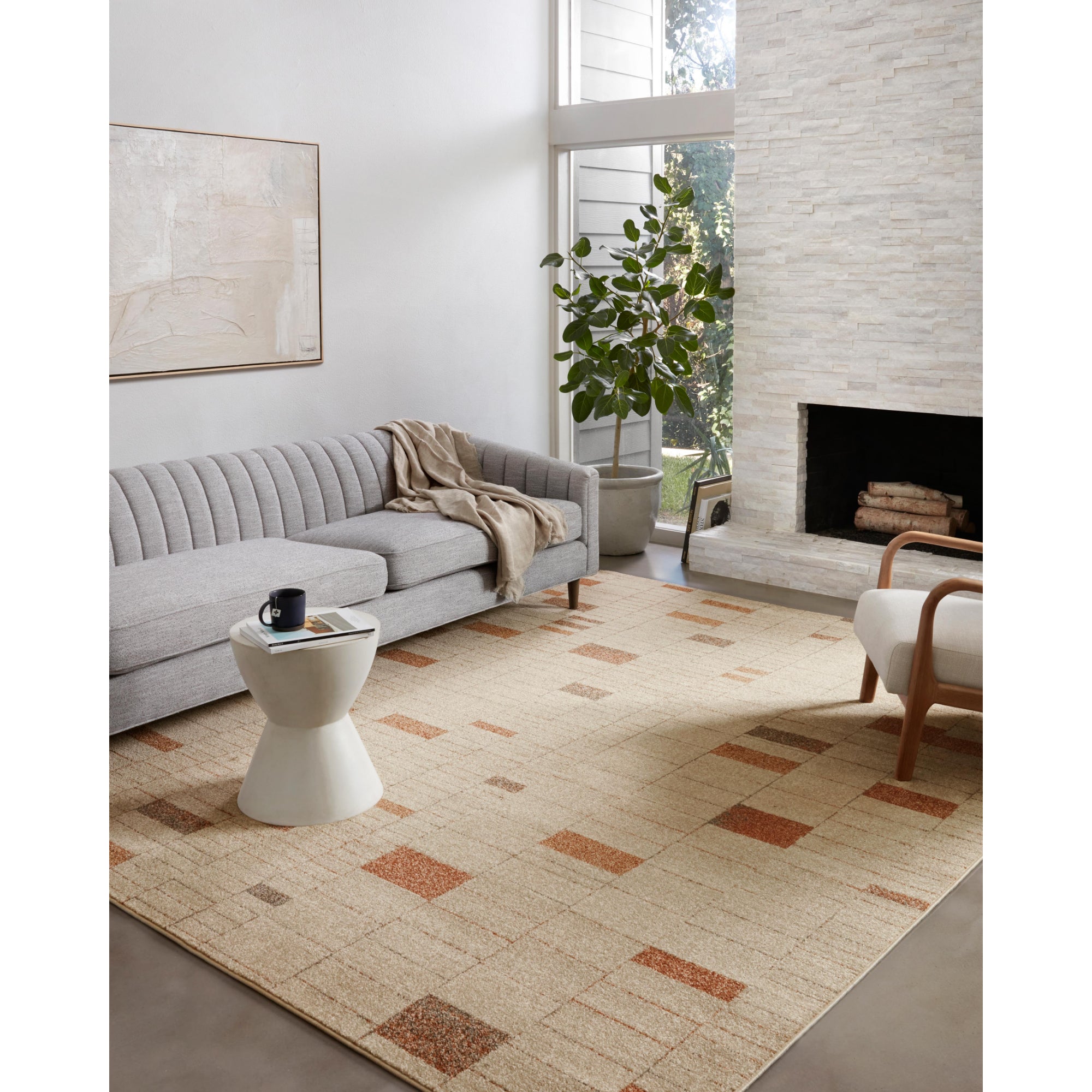 Loloi Bowery Tangerine/Taupe Rug