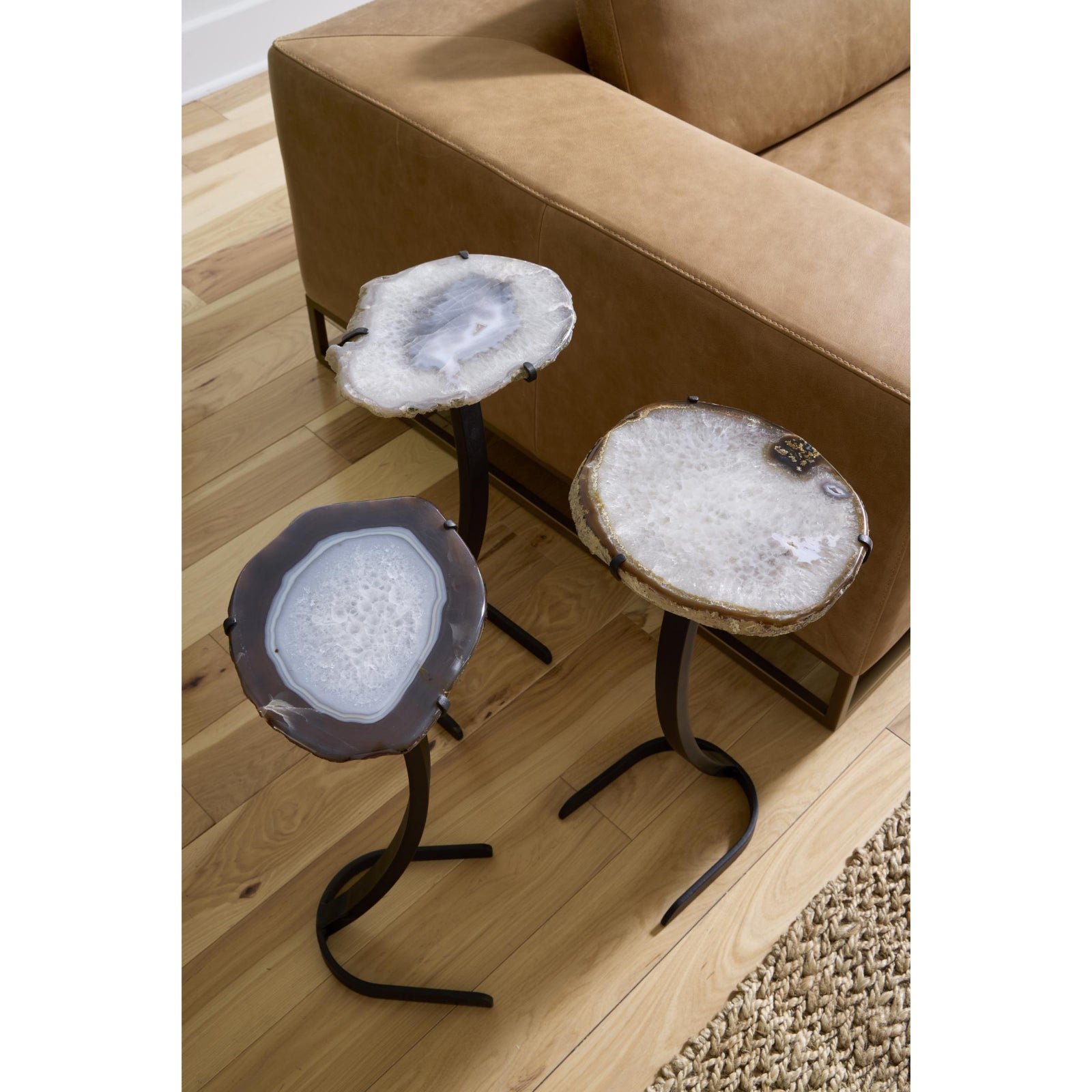Agate Horseshoe Base Side Table