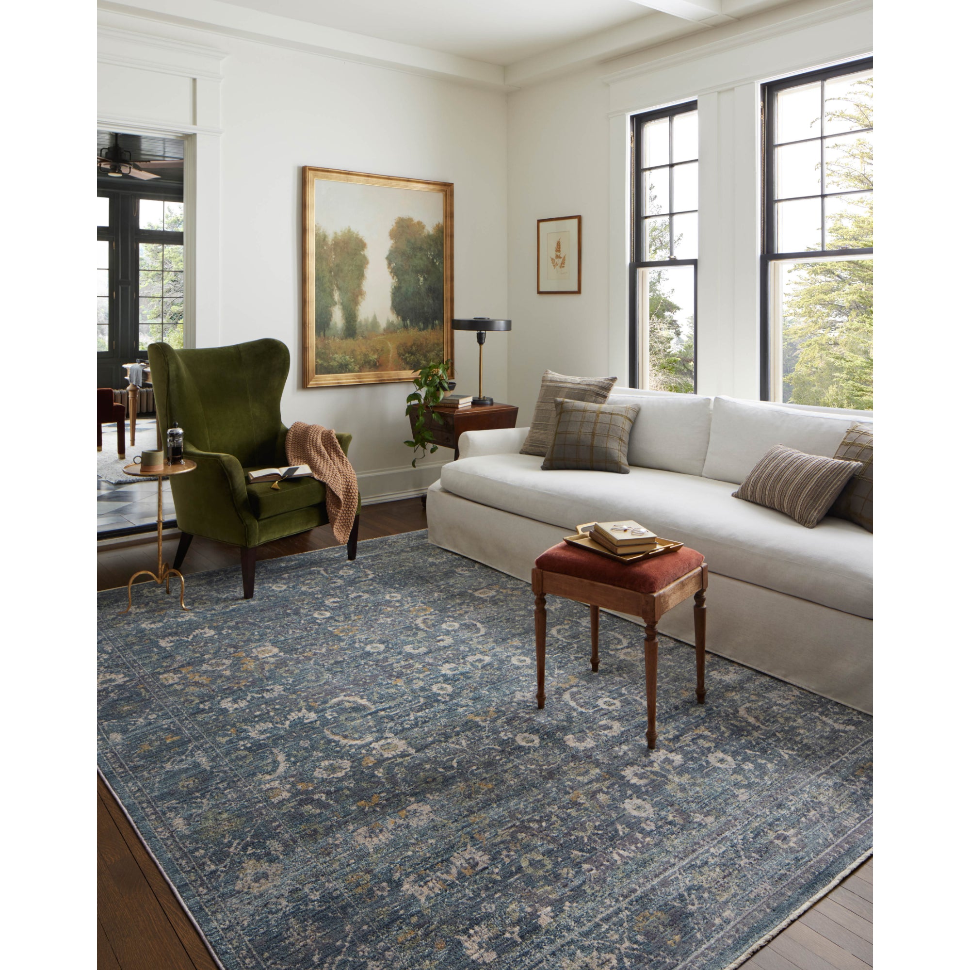 Jean Stoffer x Loloi Bradbury Ocean/Gold Rug