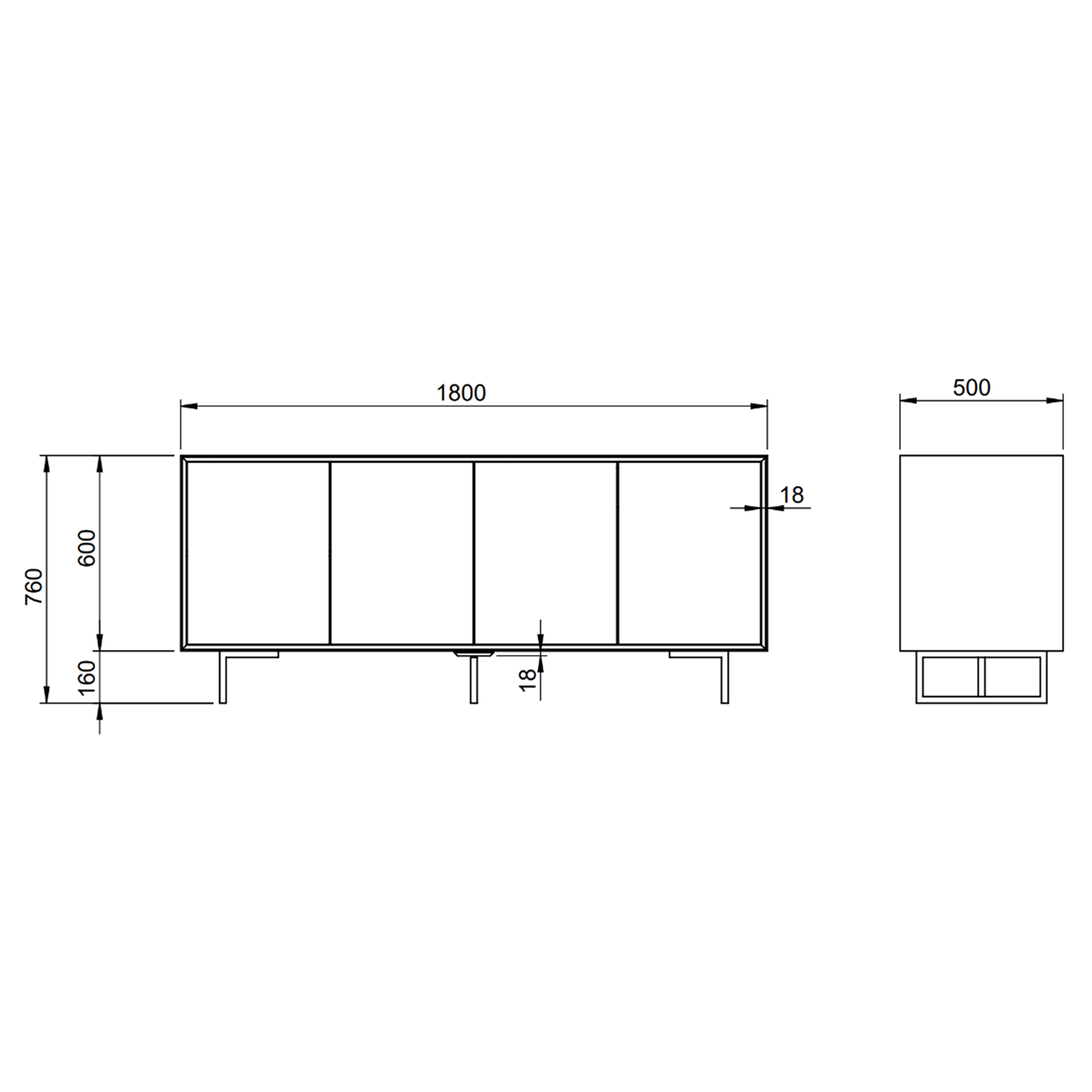 Quadrum Wooden Buffet