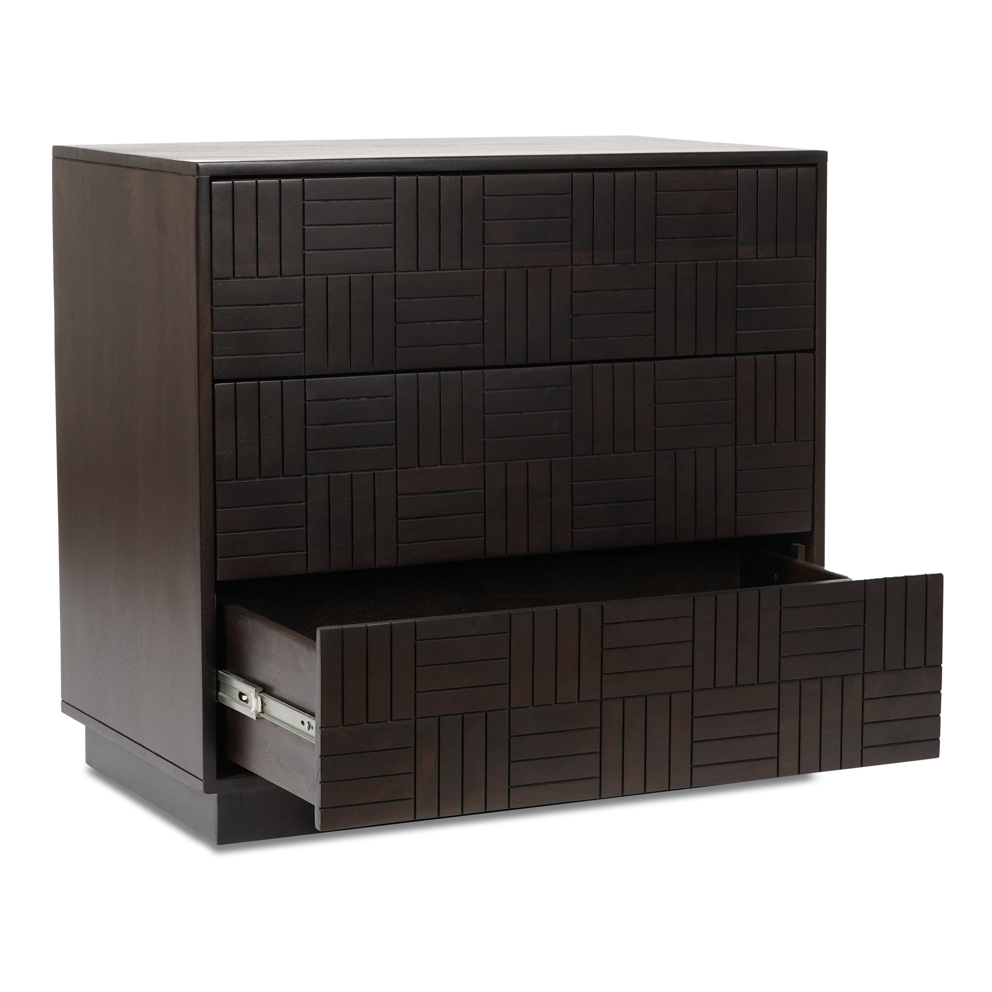 Denman 3 Drawer Nightstand Dark Brown Storage Chests Moe's    Four Hands, Mid Century Modern Furniture, Old Bones Furniture Company, Old Bones Co, Modern Mid Century, Designer Furniture, Furniture Sale, Warehouse Furniture Sale, Denman 3 Drawer Nightstand Dark Brown Sale, https://www.oldbonesco.com/