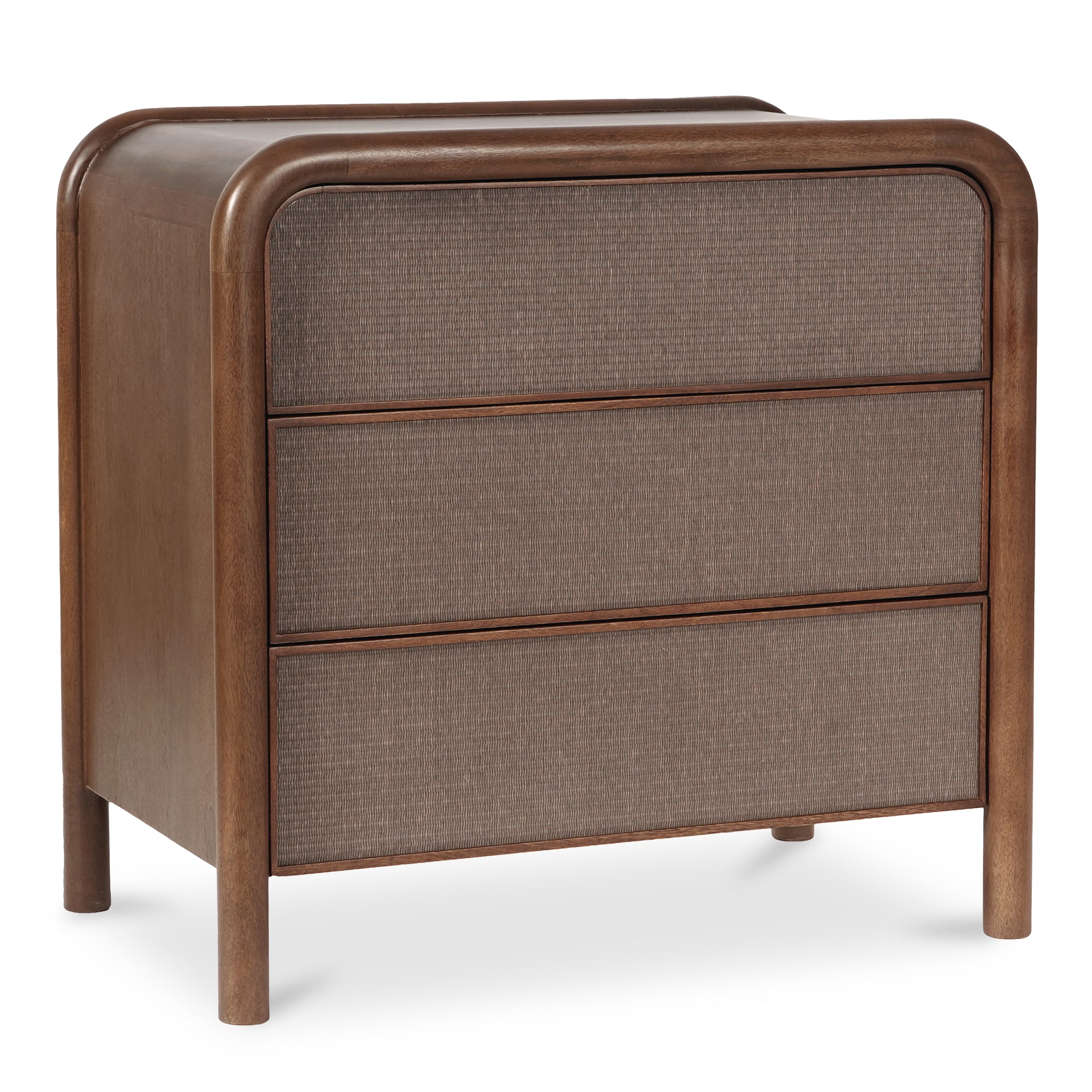 Rye 3 Drawer Nightstand Warm Brown Nightstand Moe's    Four Hands, Mid Century Modern Furniture, Old Bones Furniture Company, Old Bones Co, Modern Mid Century, Designer Furniture, Furniture Sale, Warehouse Furniture Sale, Rye 3 Drawer Nightstand Warm Brown Sale, https://www.oldbonesco.com/