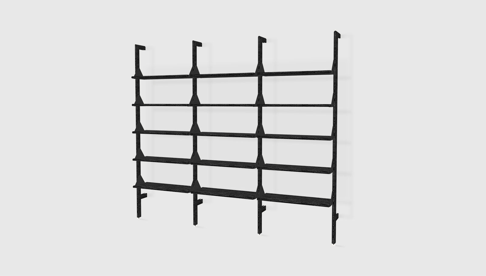 Branch-3 Shelving Unit Black Uprights Black Brackets Black ShelvesSHELVING Gus* Black Uprights Black Brackets Black Shelves Four Hands, Mid Century Modern Furniture, Old Bones Furniture Company, Old Bones Co, Modern Mid Century, Designer Furniture, https://www.oldbonesco.com/