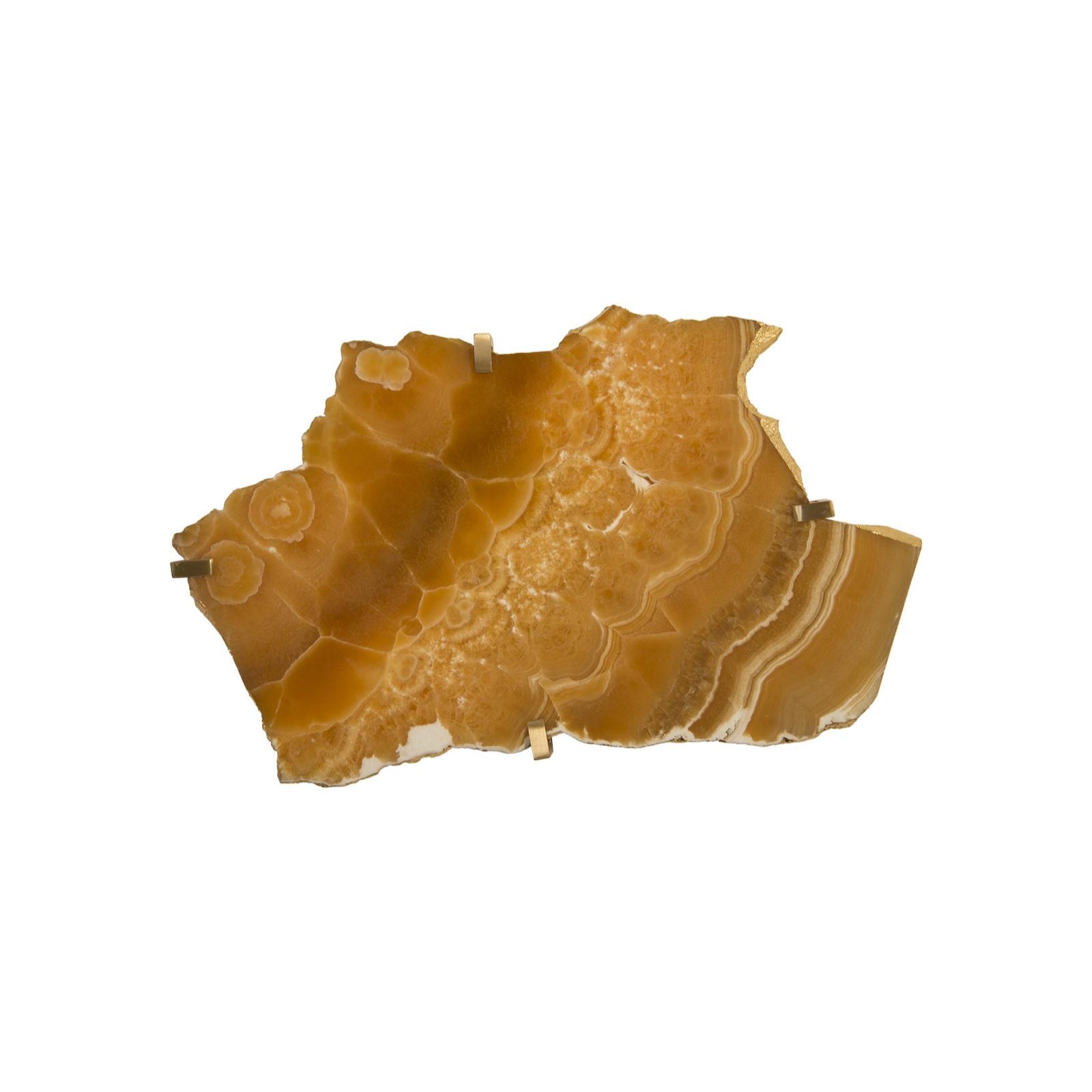 Gem Wall Tile in Brass Setting - Sand Onyx
