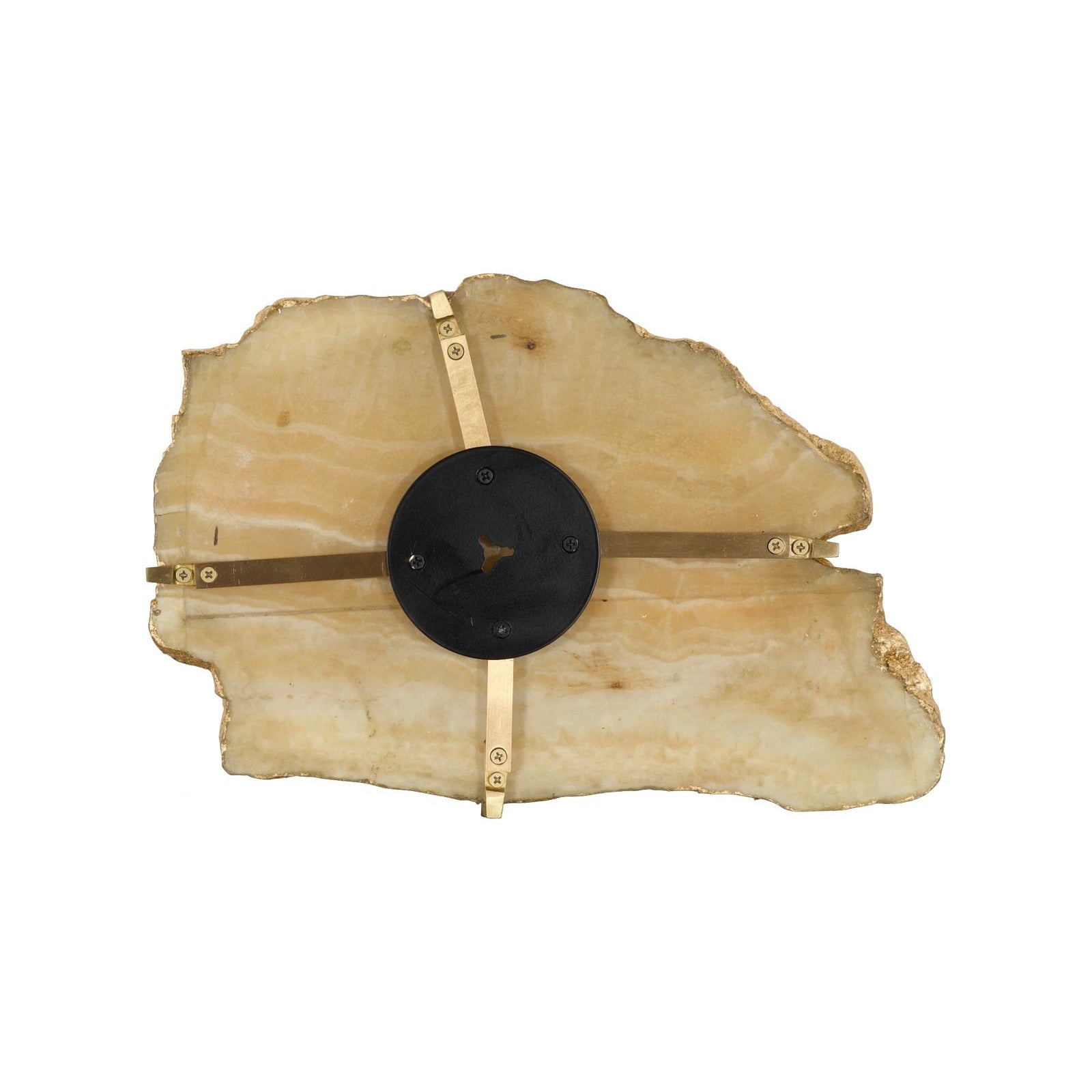 Gem Wall Tile in Brass Setting - Sand Onyx