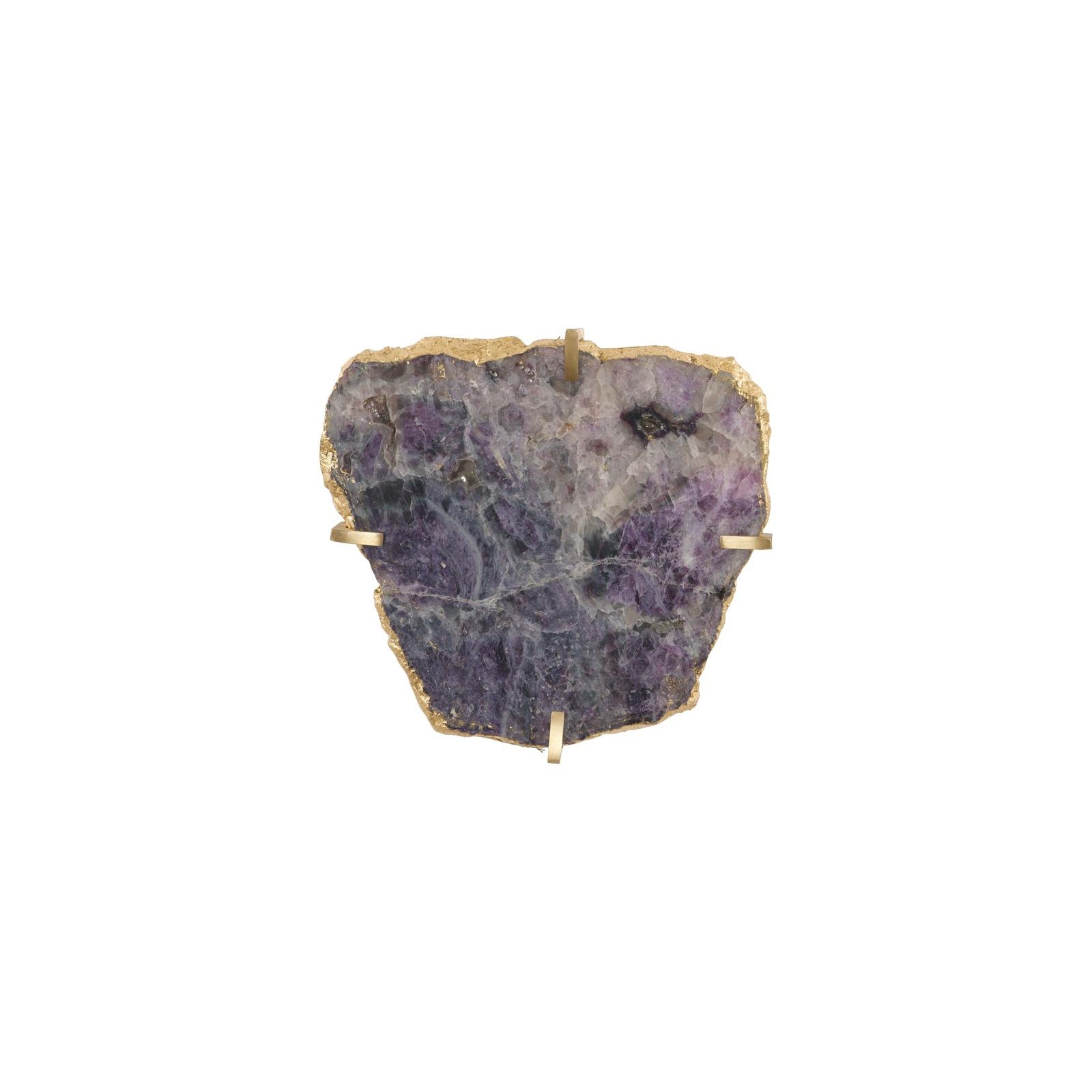 Gem Wall Tile in Brass Setting - Purple Quartz