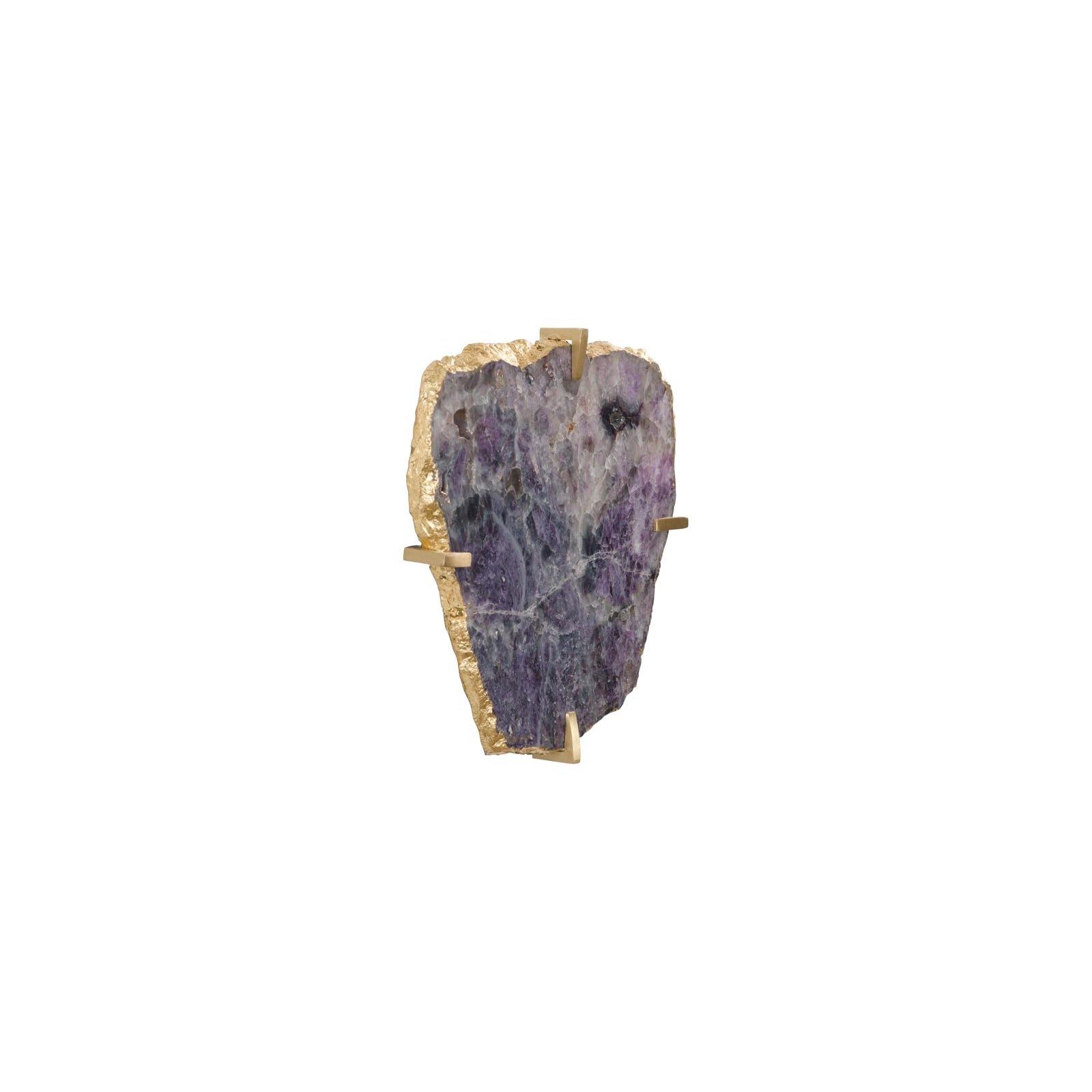 Gem Wall Tile in Brass Setting - Purple Quartz