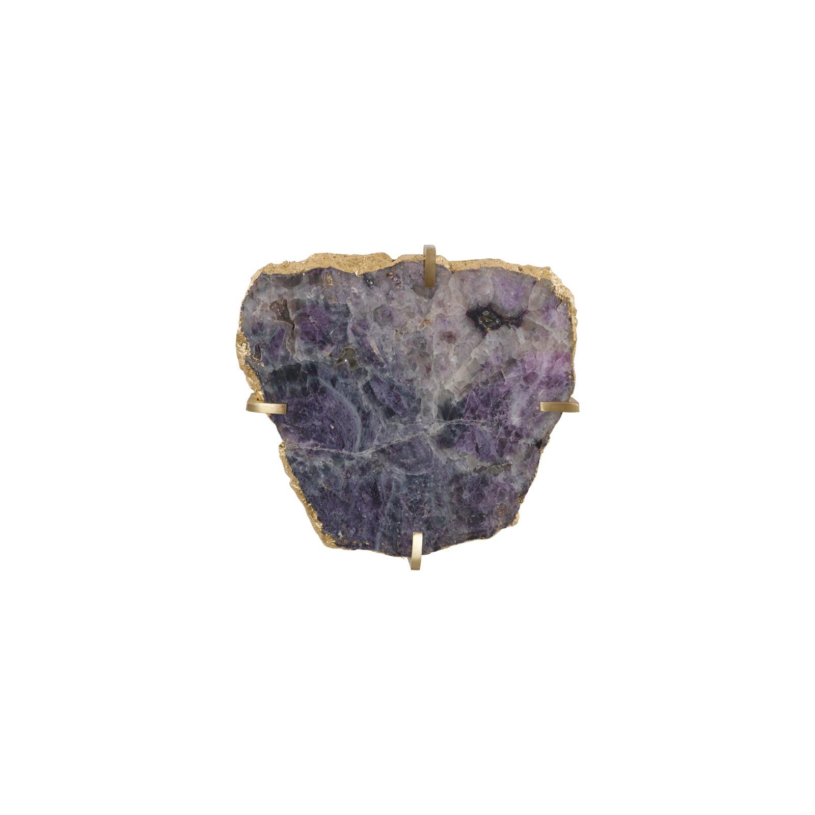 Gem Wall Tile in Brass Setting - Purple Quartz
