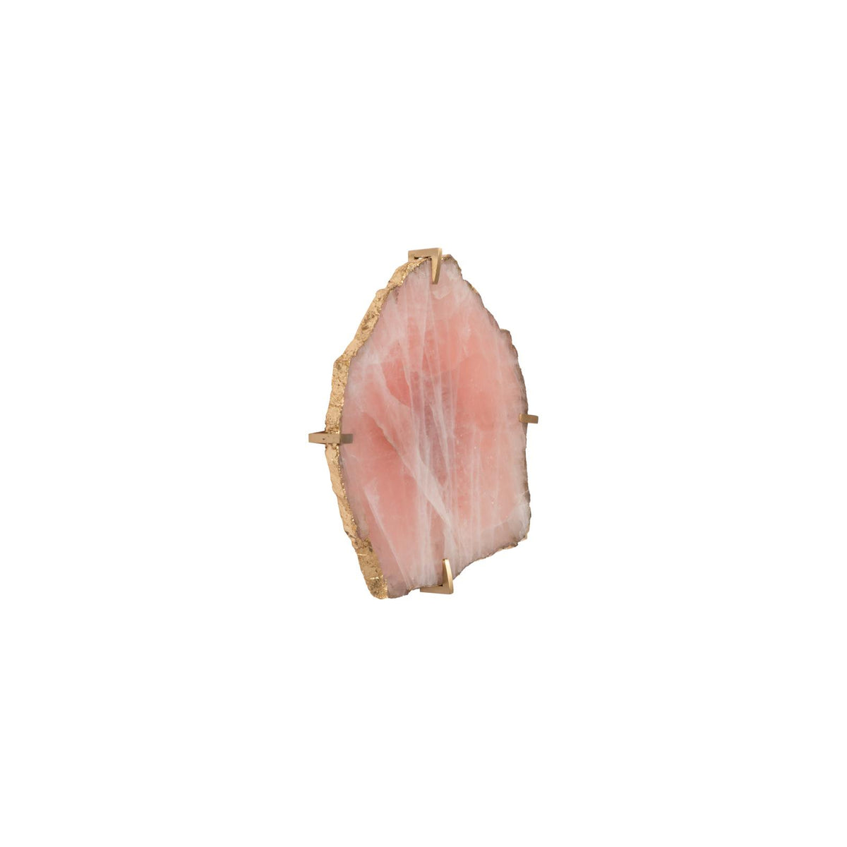 Gem Wall Tile in Brass Setting - Rose Quartz by Phillips Collection