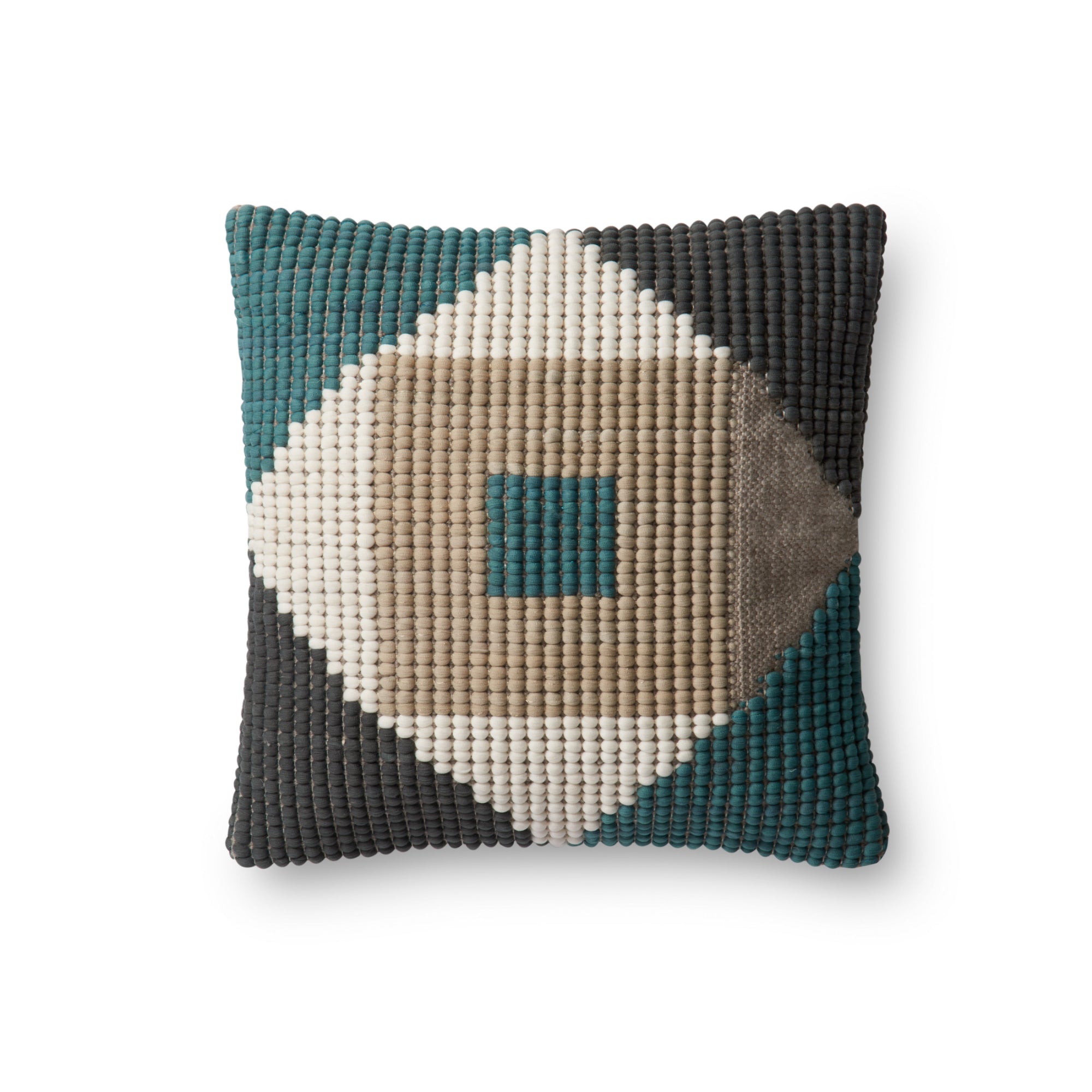 Loloi P0505 Teal/Multi 18" x 18" Cover with Down Pillow