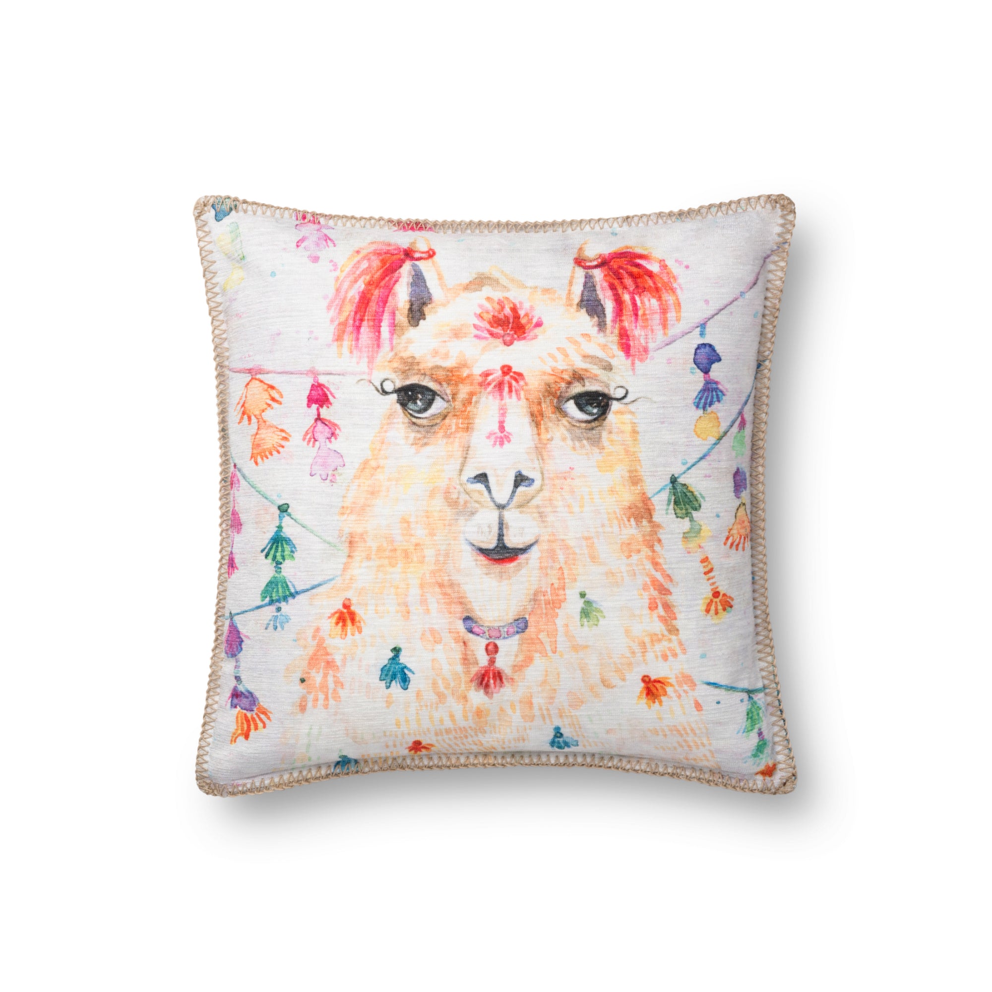 Loloi P0741 Multi 18" x 18" Cover with Down Pillow