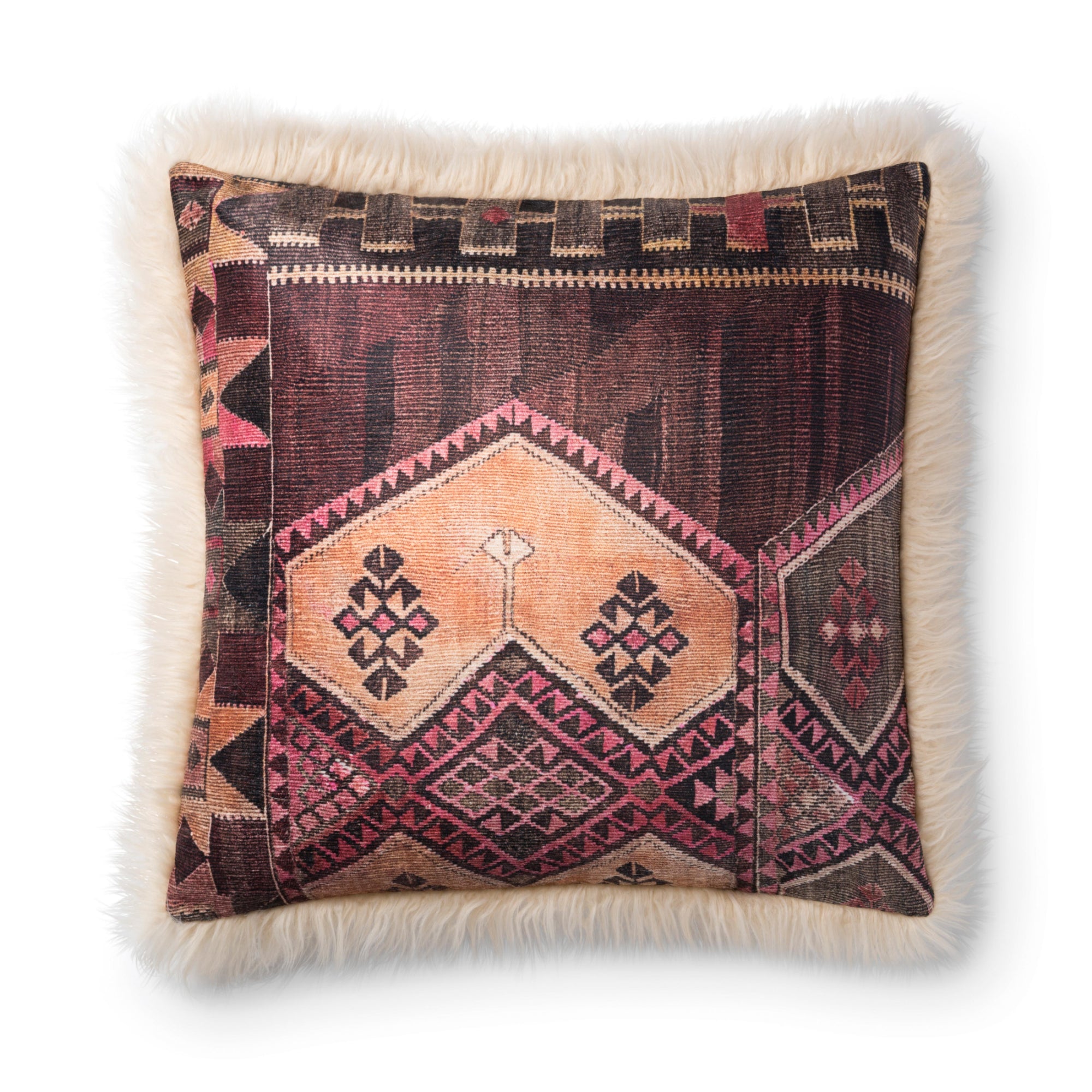 Loloi P0797 Multi/Ivory 13" x 21" Cover with Down Pillow