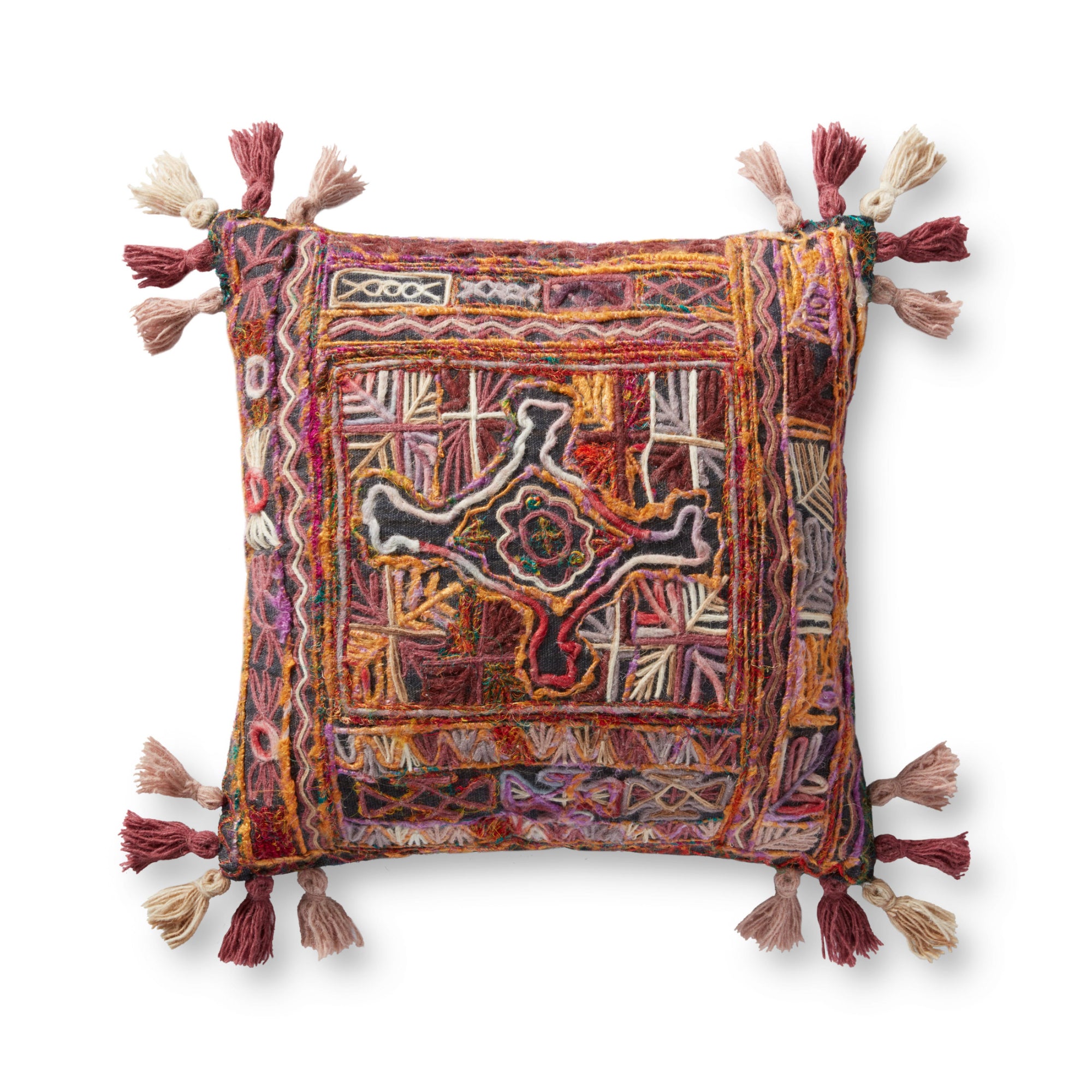 Loloi P0973 Multi 18" x 18" Cover with Down Pillow