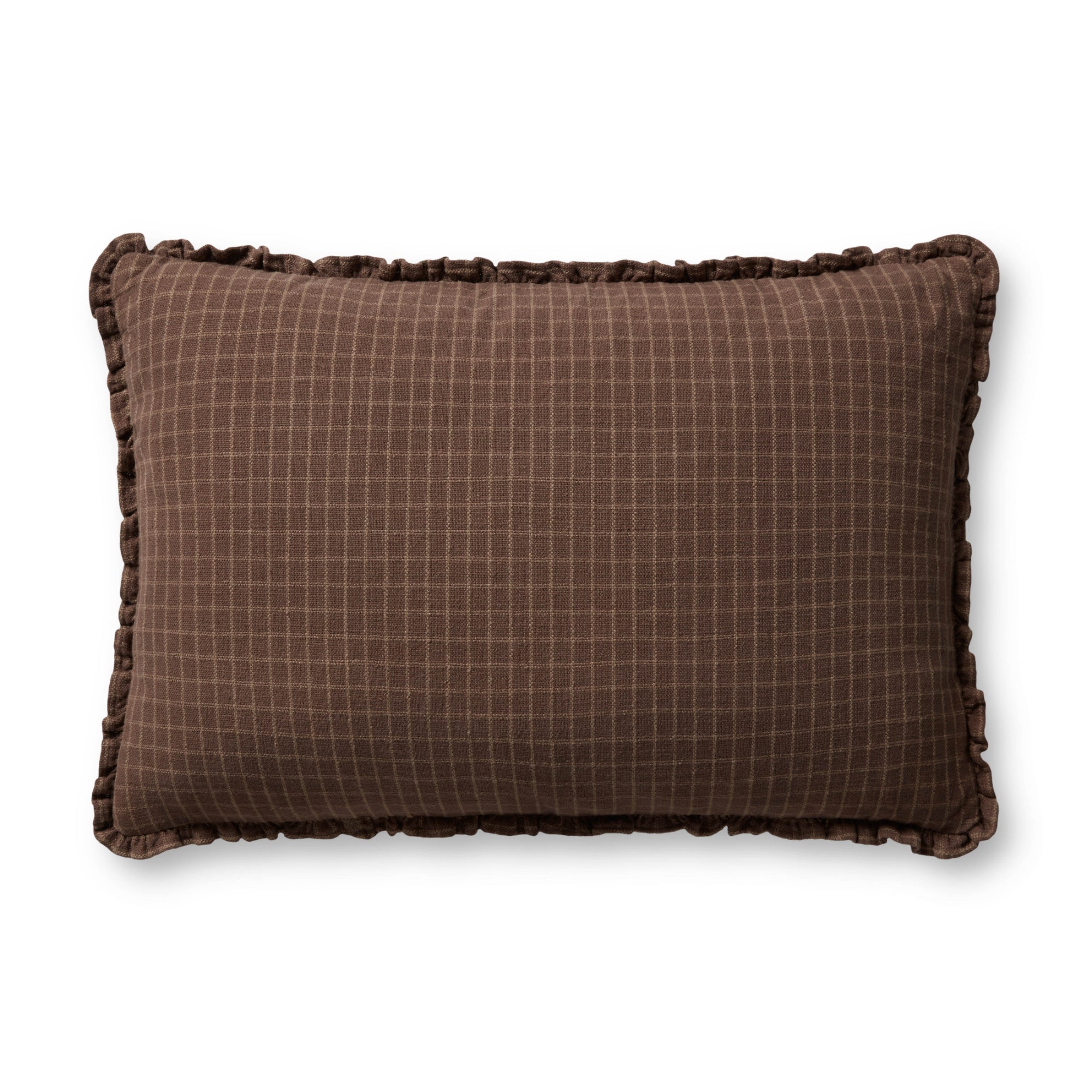 Chris Loves Julia x Loloi Dinah Chocolate /Latte 16'' x 26'' Cover with Down Pillow
