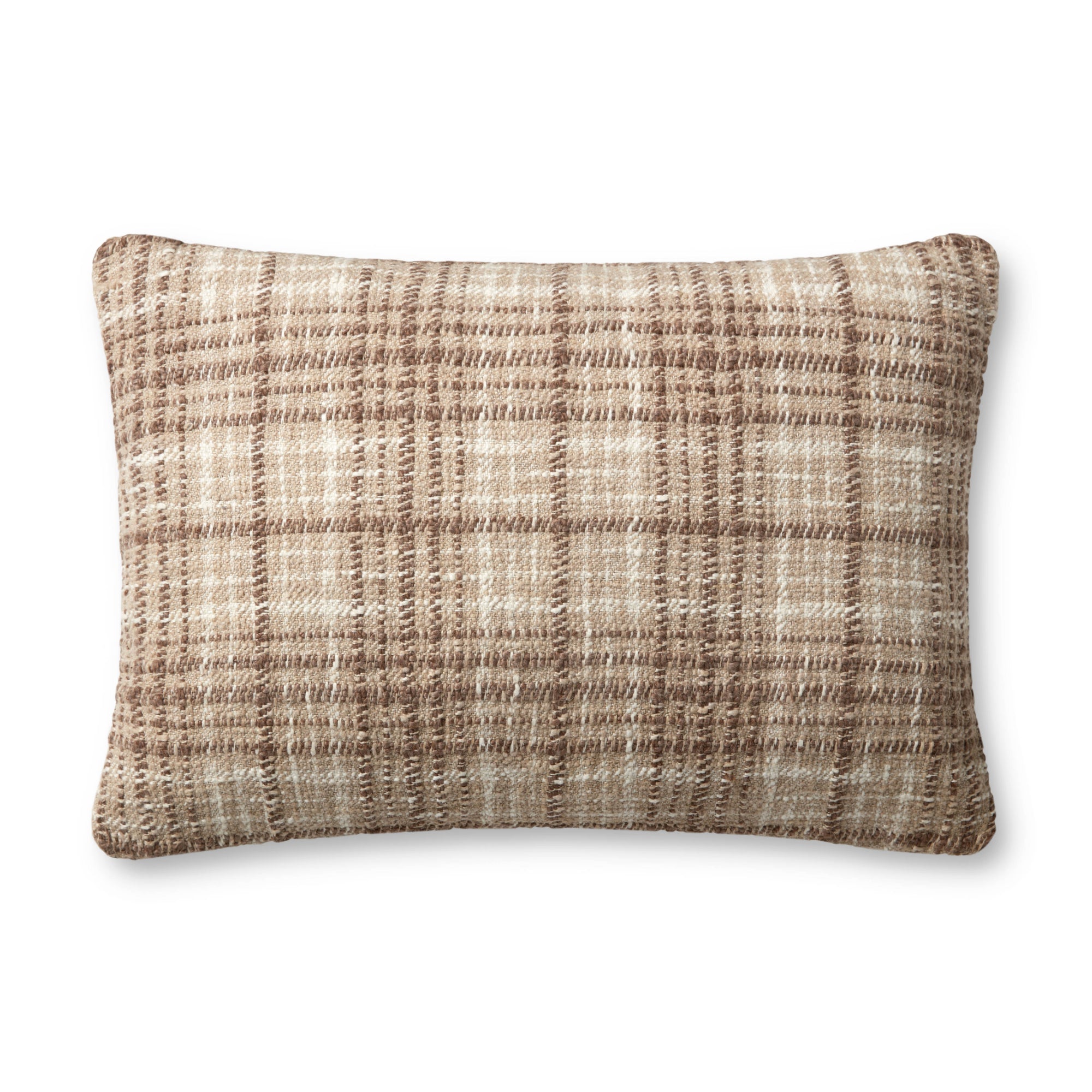 Chris Loves Julia x Loloi Beau Brown /Ivory 16'' x 26'' Cover with Down Pillow